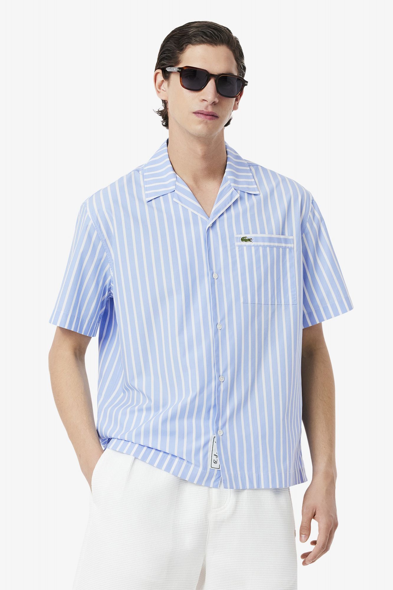 LACOSTE SHORT SLEEVED CASUAL SHIRT en color AZUL (1)
