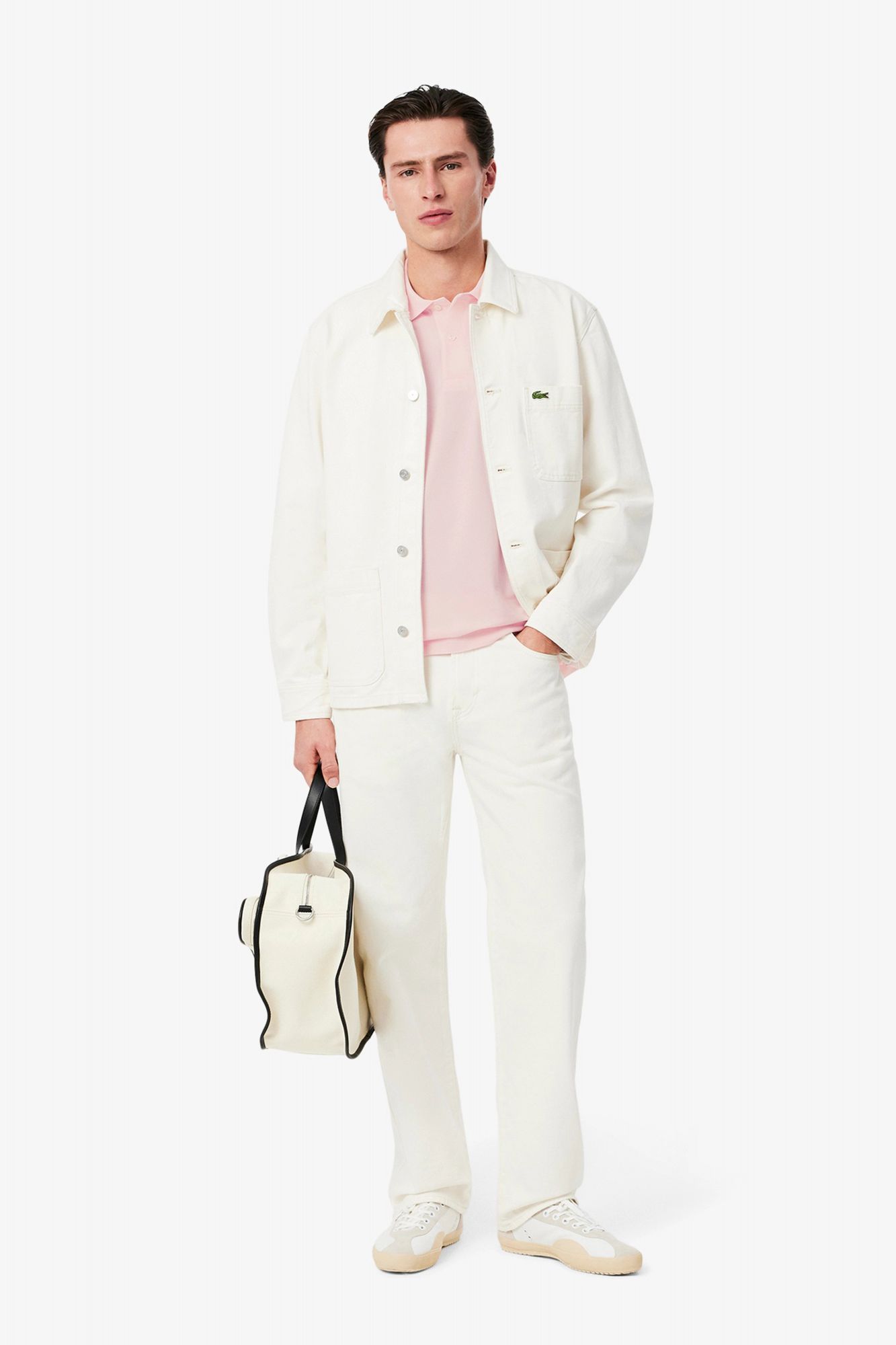 LACOSTE  SHORT SLEEVED RIBBED COLLAR en color ROSA (4)