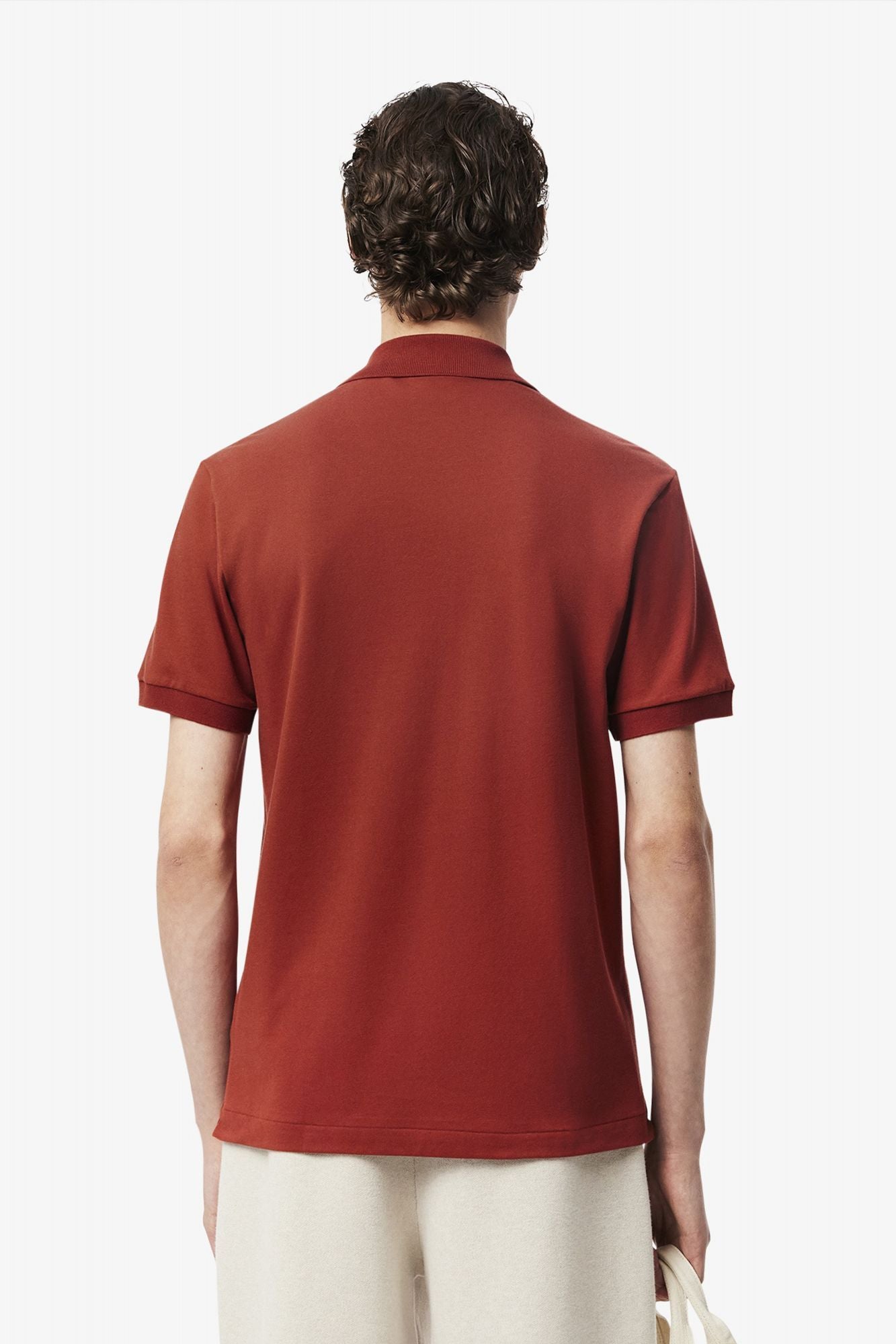 LACOSTE  SHORT SLEEVED RIBBED COLLAR en color ROJO (3)