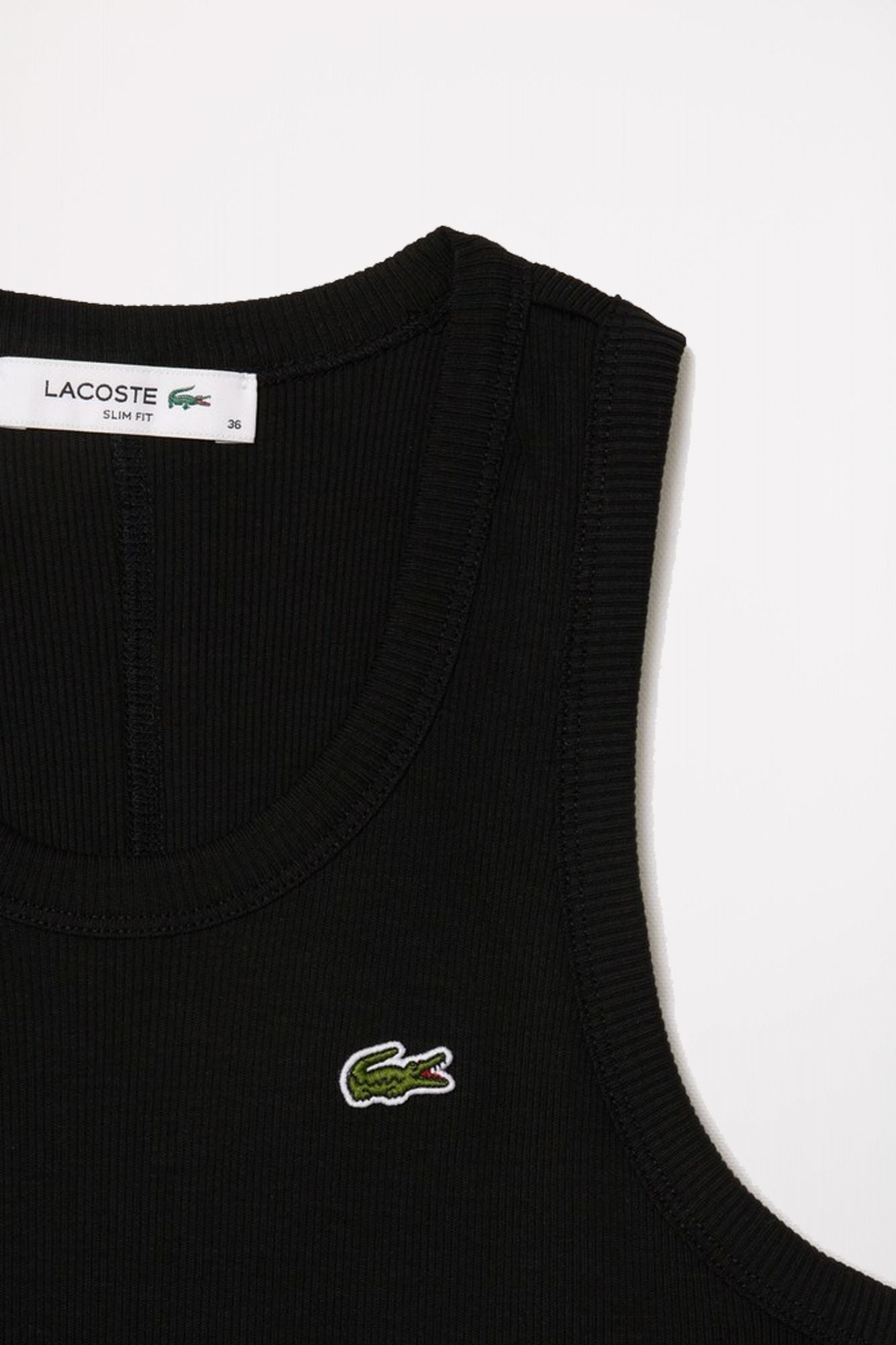 LACOSTE SLIM FIT COTTON TANK TOP en color NEGRO (2)
