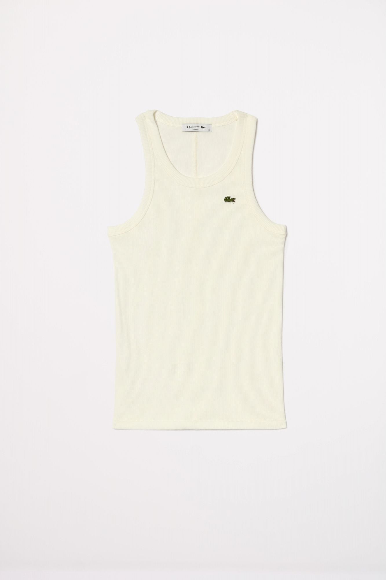 LACOSTE SLIM FIT COTTON TANK TOP en color BLANCO (2)