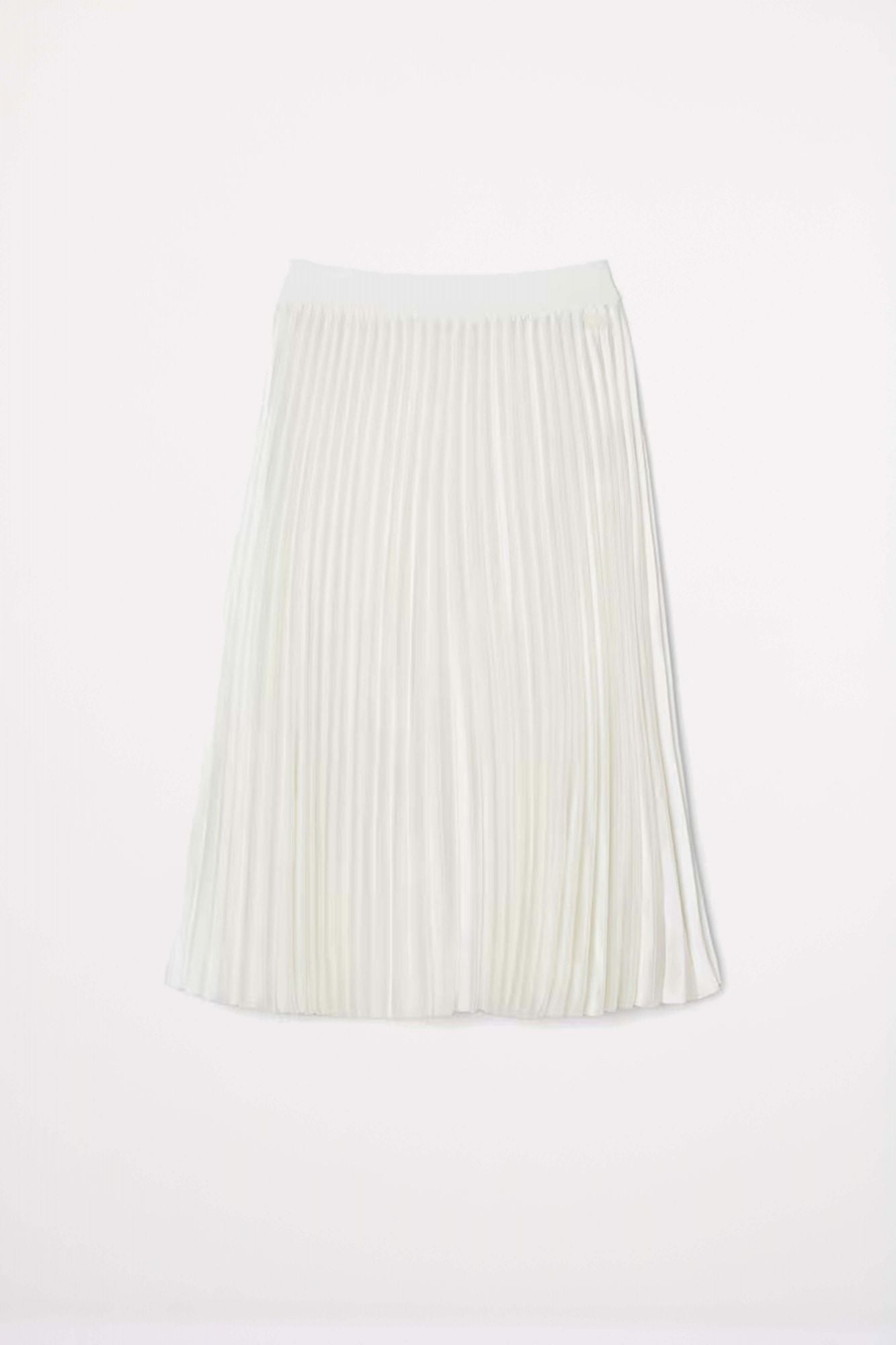LACOSTE PLEATED SATIN MIDI SKIRT en color BLANCO (2)