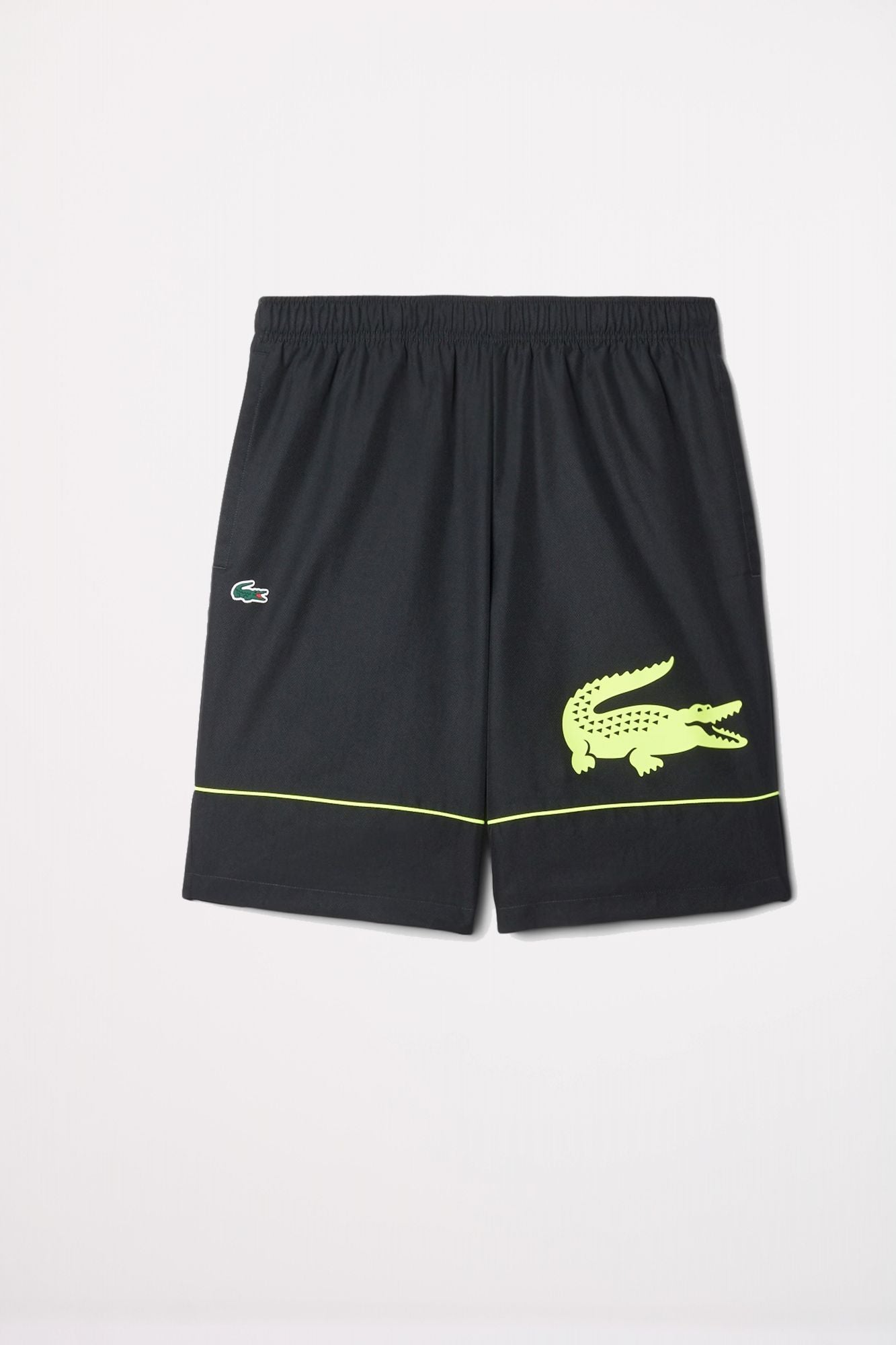 LACOSTE PRINTED DIAMOND TAFFETA TENNIS SHORTS en color NEGRO (1)