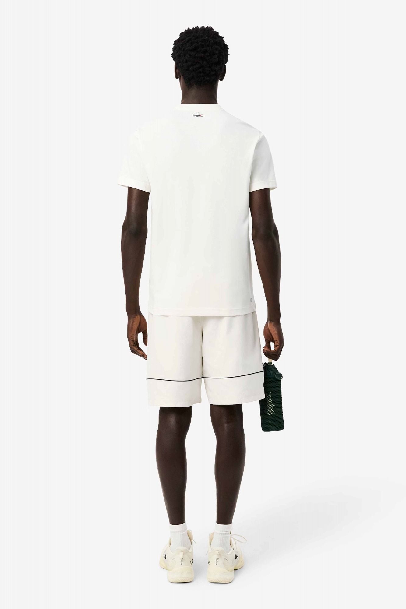 LACOSTE PRINTED DIAMOND TAFFETA TENNIS SHORTS en color BLANCO (3)