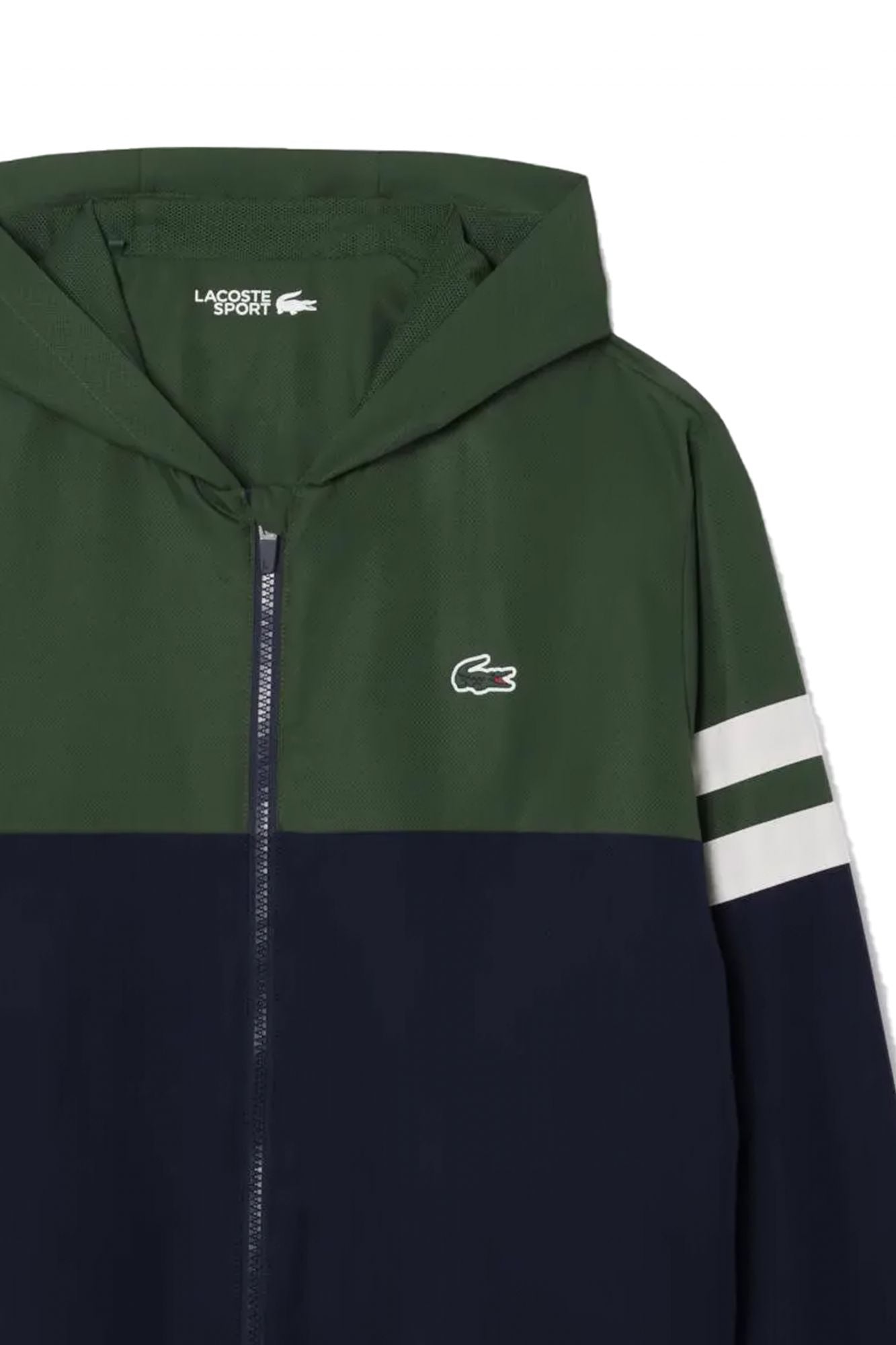 LACOSTE TENNIS WATER-REPELLENT HOODED JACKET en color AZUL (2)