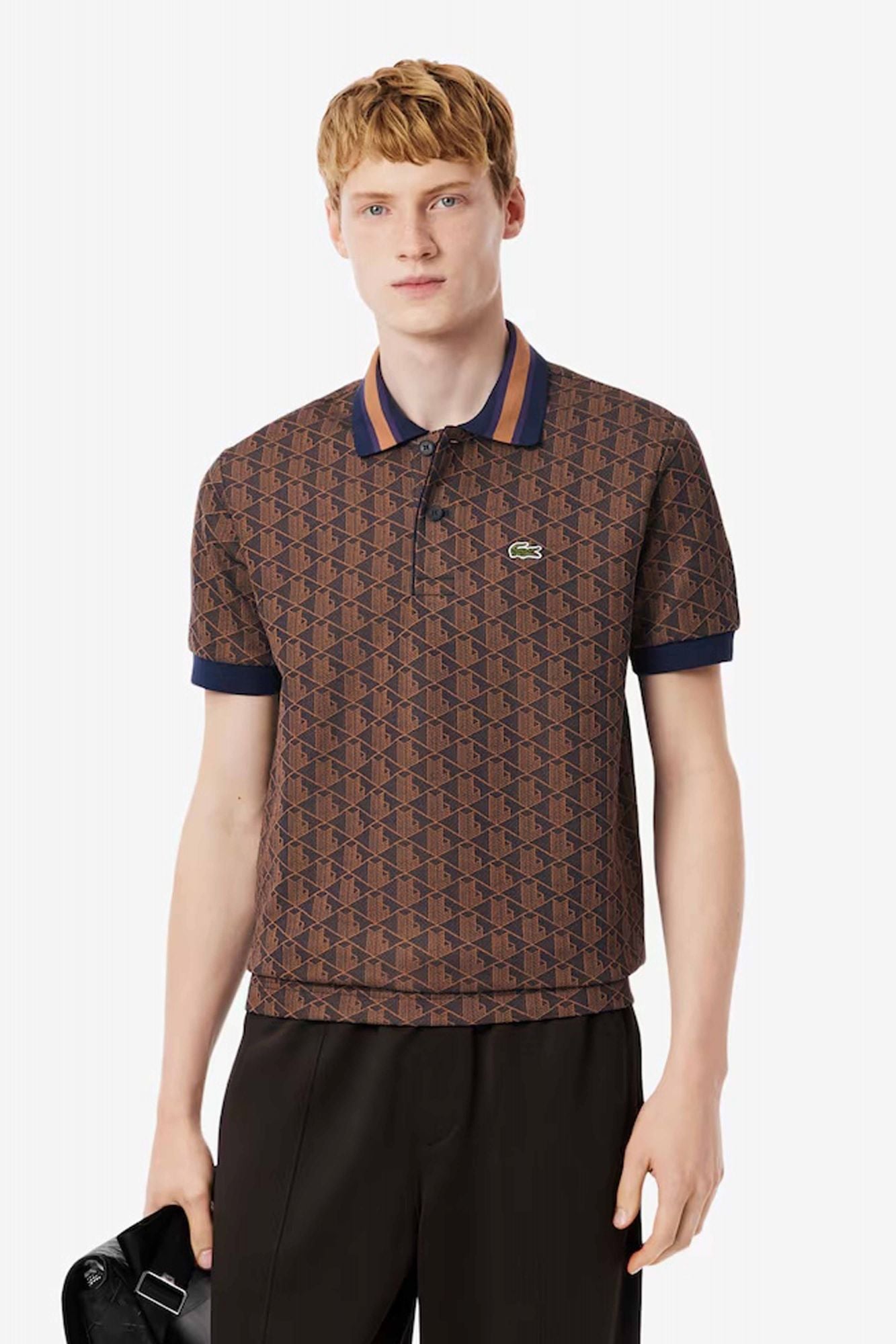 LACOSTE CLASSIC FIT MONOGRAM POLO en color MARRON (1)
