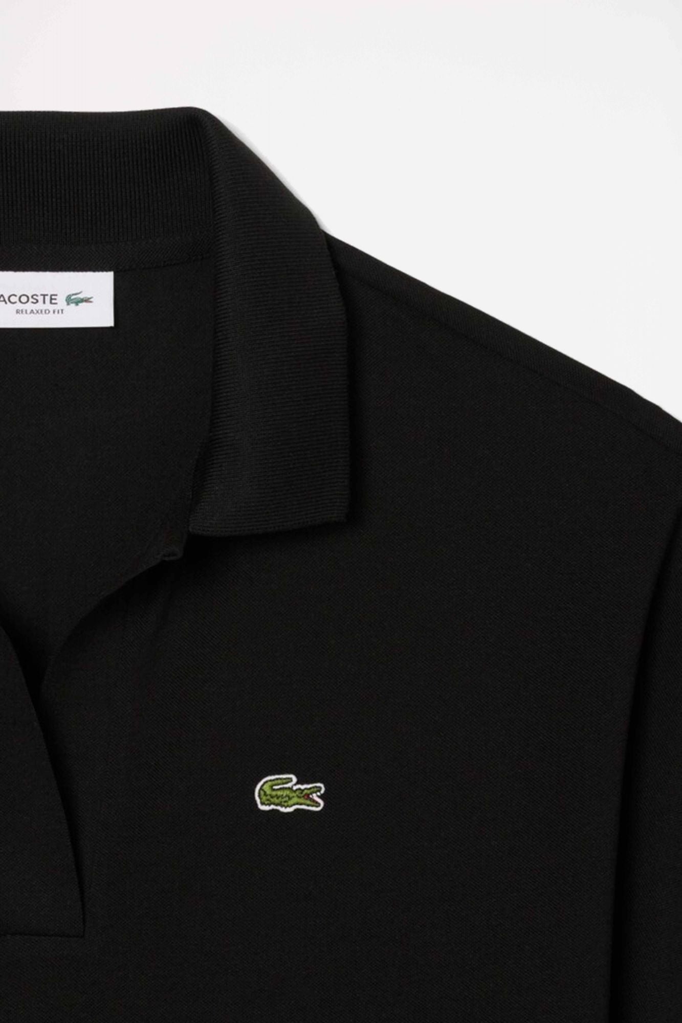 LACOSTE RELAXED FIT FLUID PIQUE POLO SHIRT en color NEGRO (2)