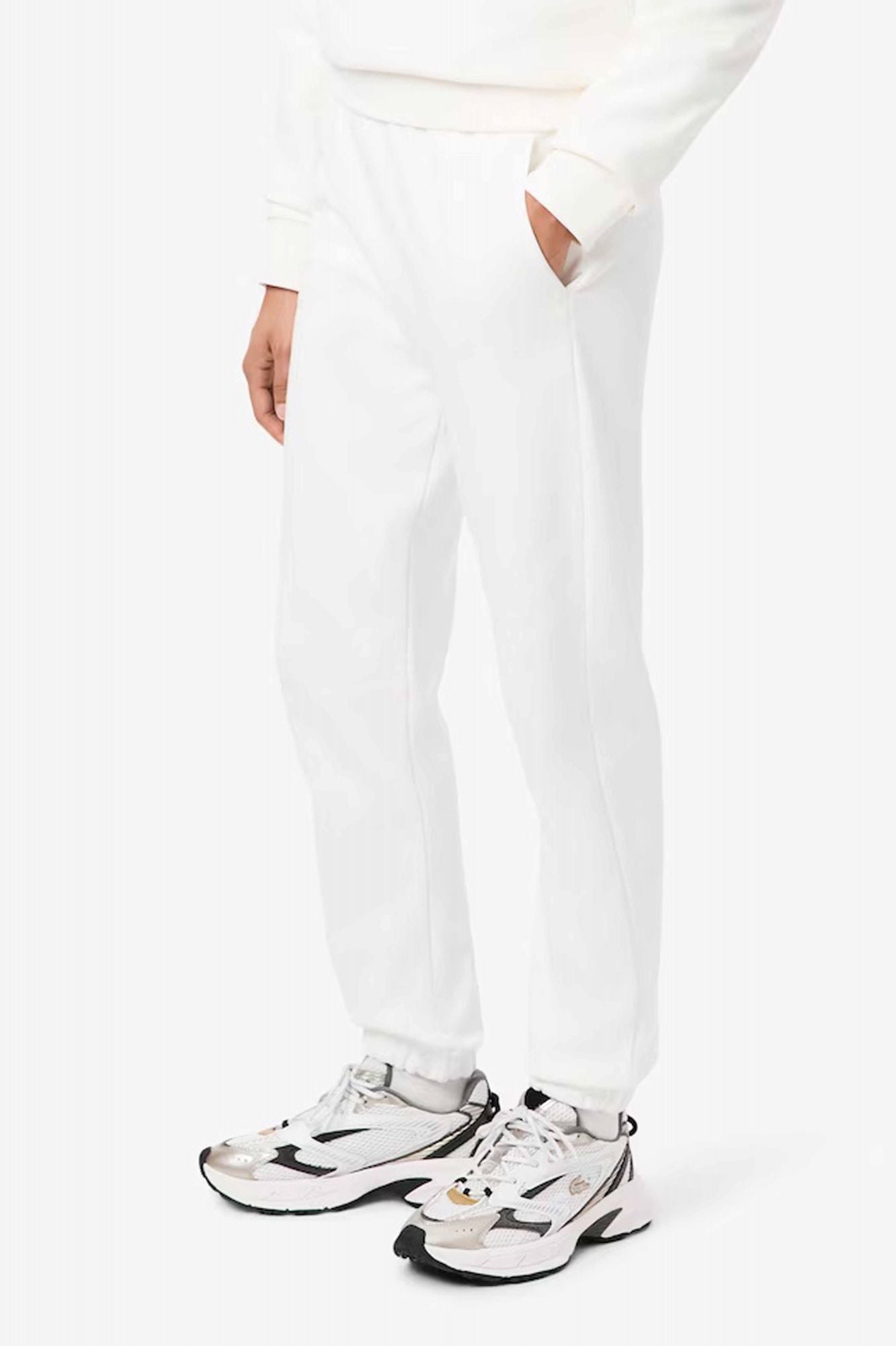 LACOSTE FLEECE SWEATPANTS en color BLANCO (1)