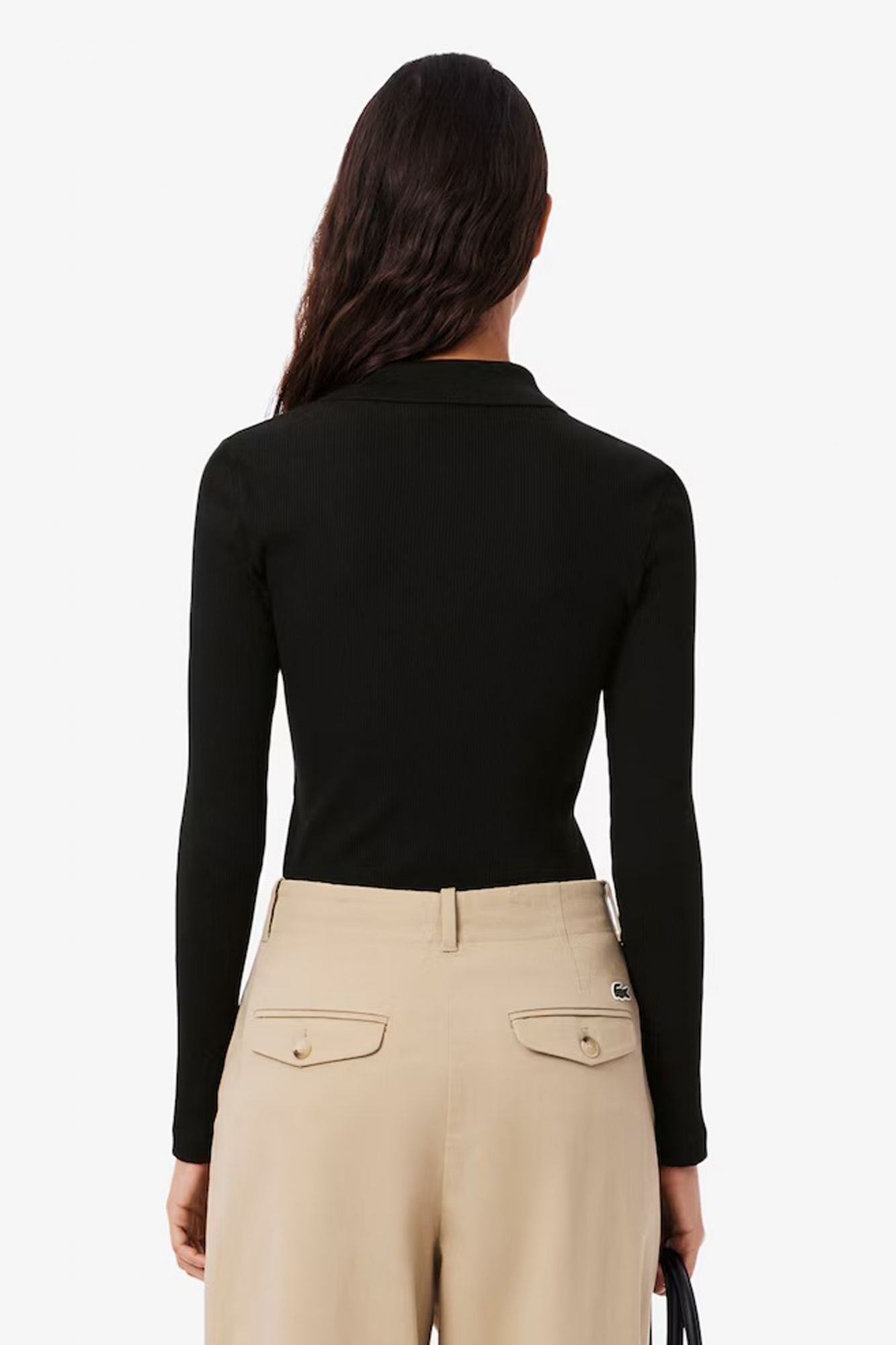 LACOSTE  RIBBED COLLAR SHIRT  en color NEGRO (3)