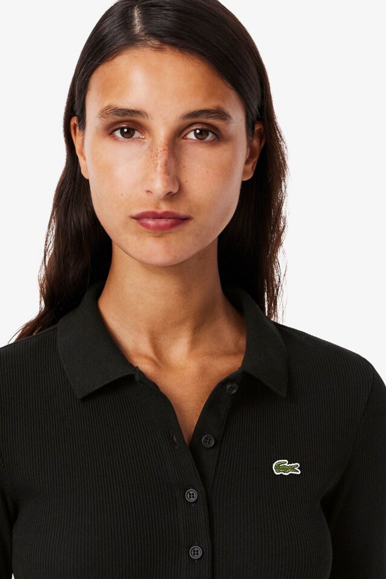 LACOSTE  RIBBED COLLAR SHIRT  en color NEGRO (4)