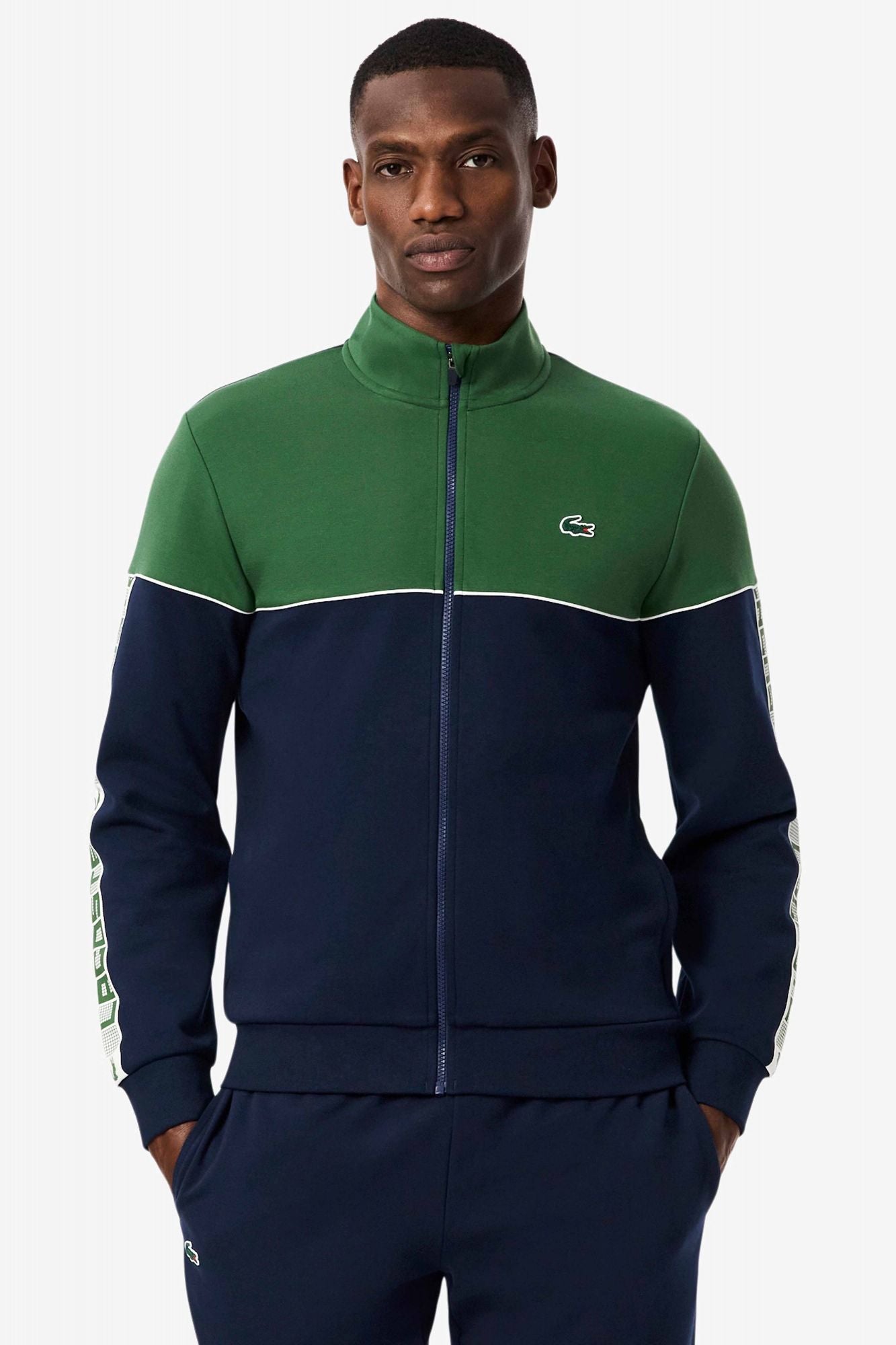 LACOSTE TENNIS ZIP-UP COLORBLOCK SWEATSHIRT en color AZUL (1)