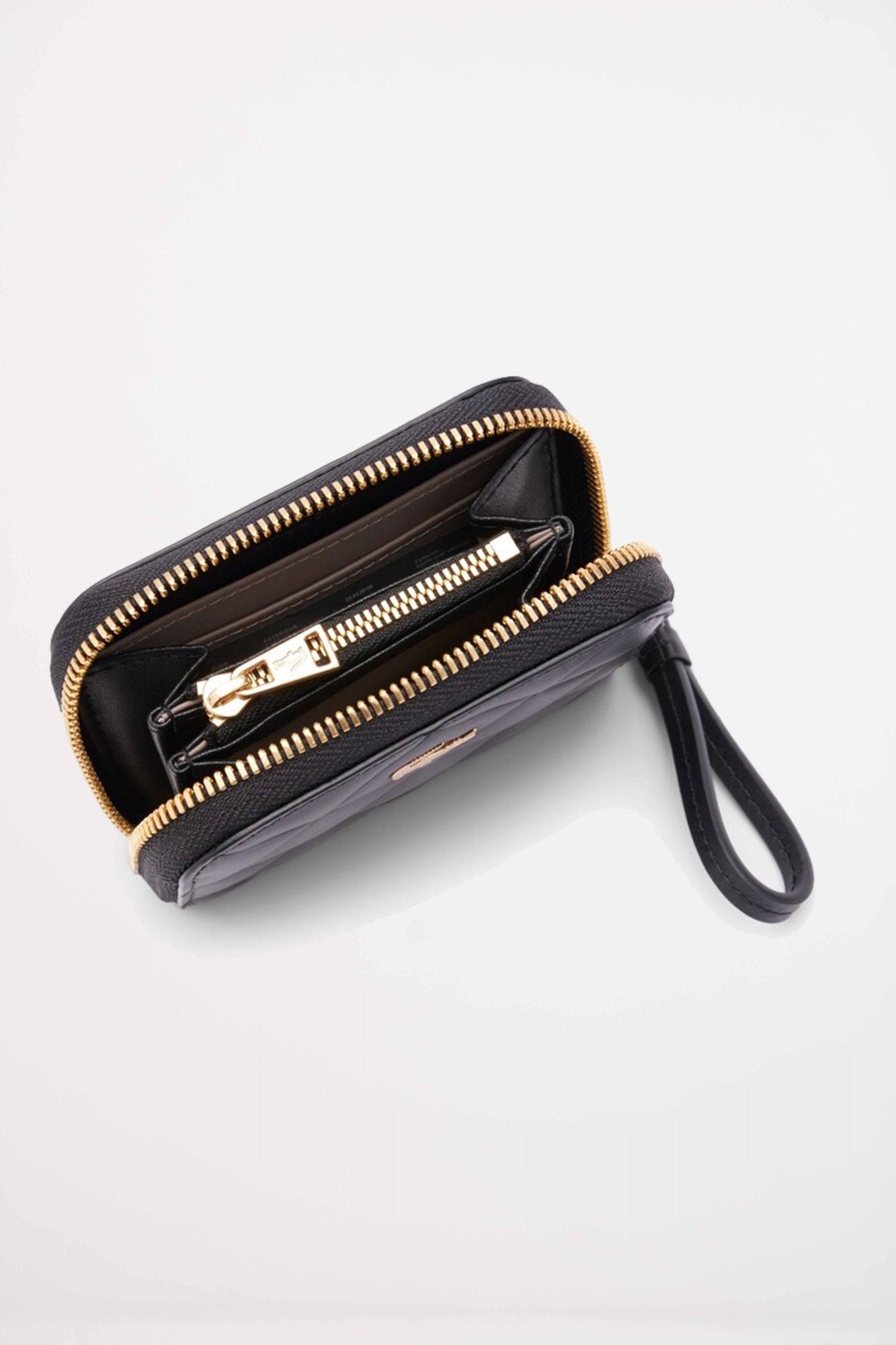 LACOSTE SMALL CROCODELLE LEATHER COIN PURSE en color NEGRO (2)