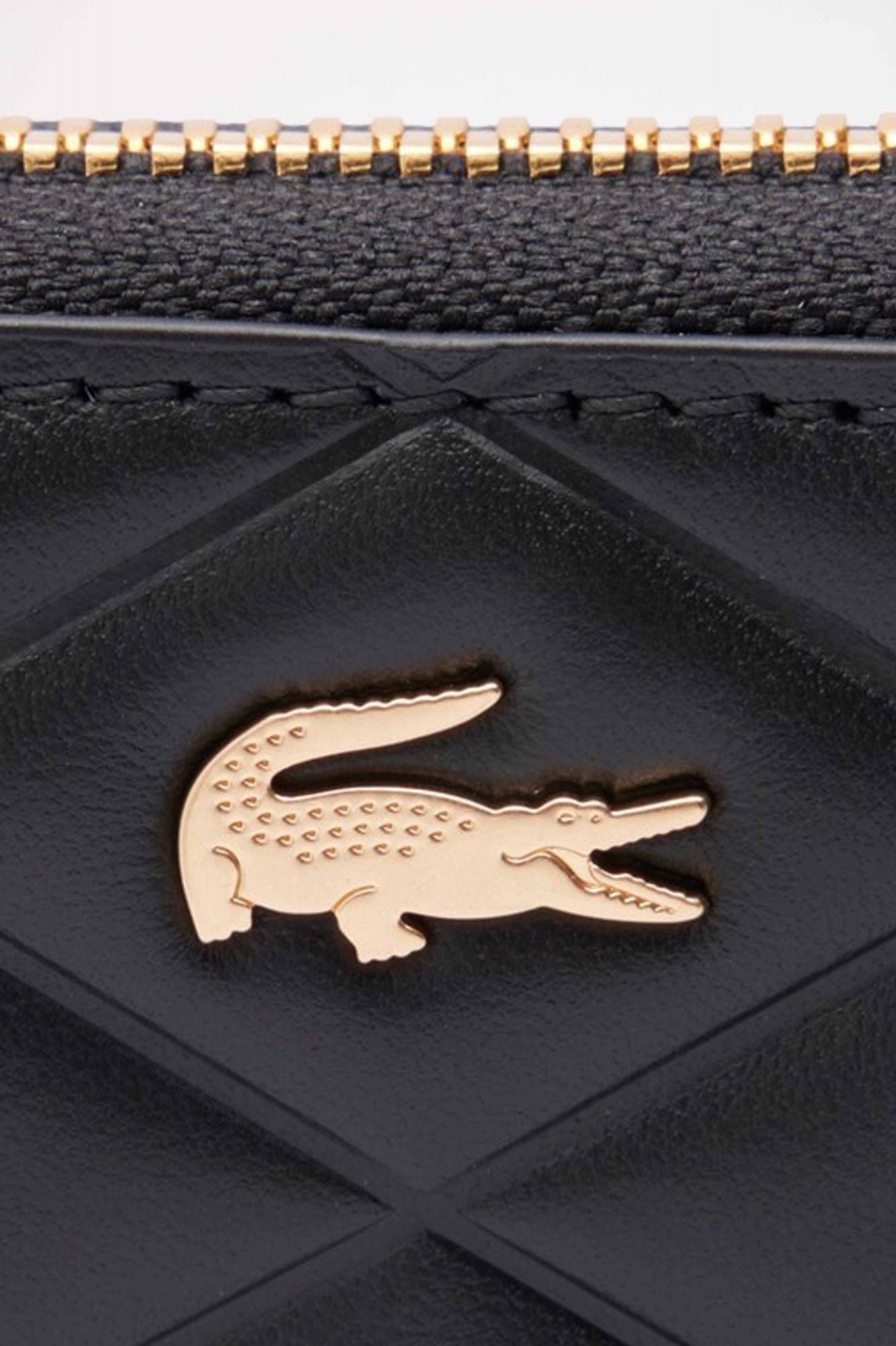 LACOSTE SMALL CROCODELLE LEATHER COIN PURSE en color NEGRO (3)