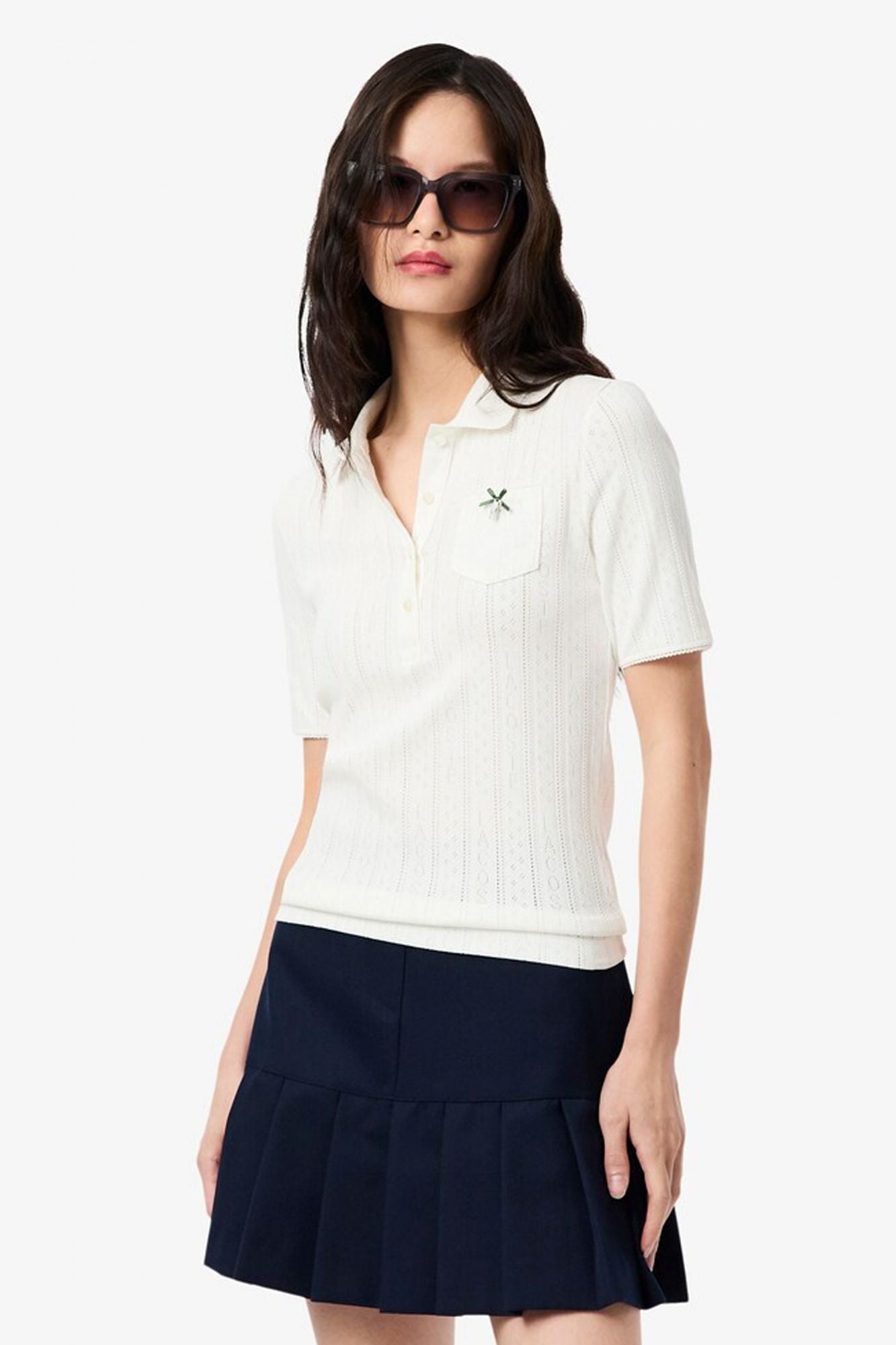 LACOSTE RIBBED COLLAR SHIRT en color BLANCO (1)