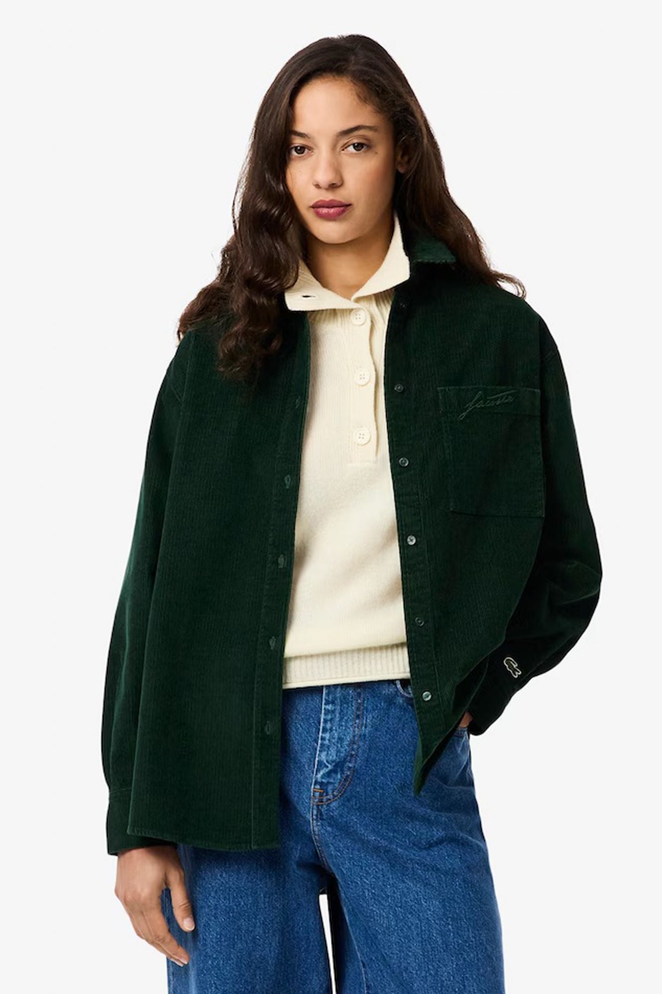 LACOSTE  LONG SLEEVED SHIRT  en color VERDE (1)