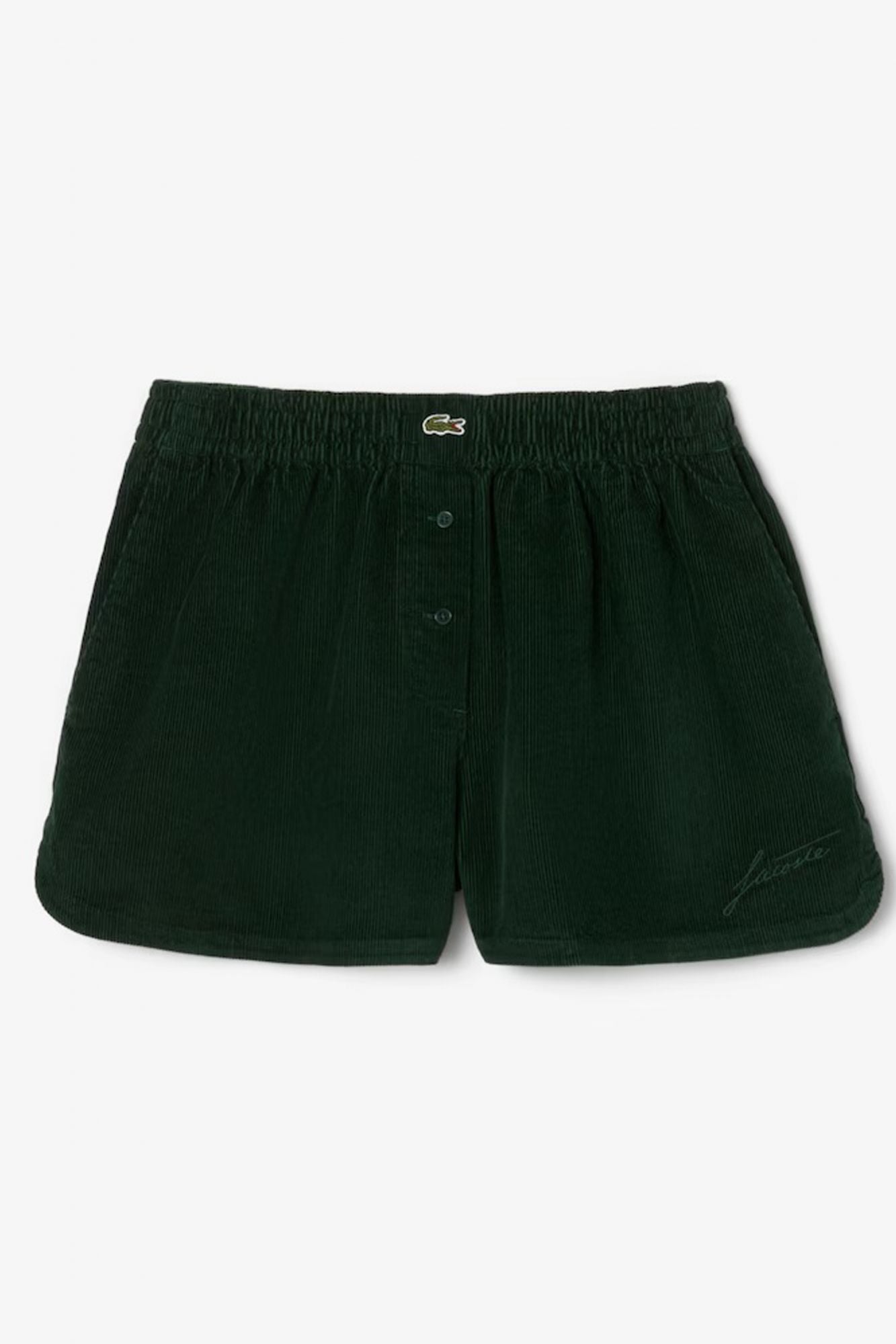 LACOSTE RELAXED FIT CORDUROY SHORTS en color VERDE (2)
