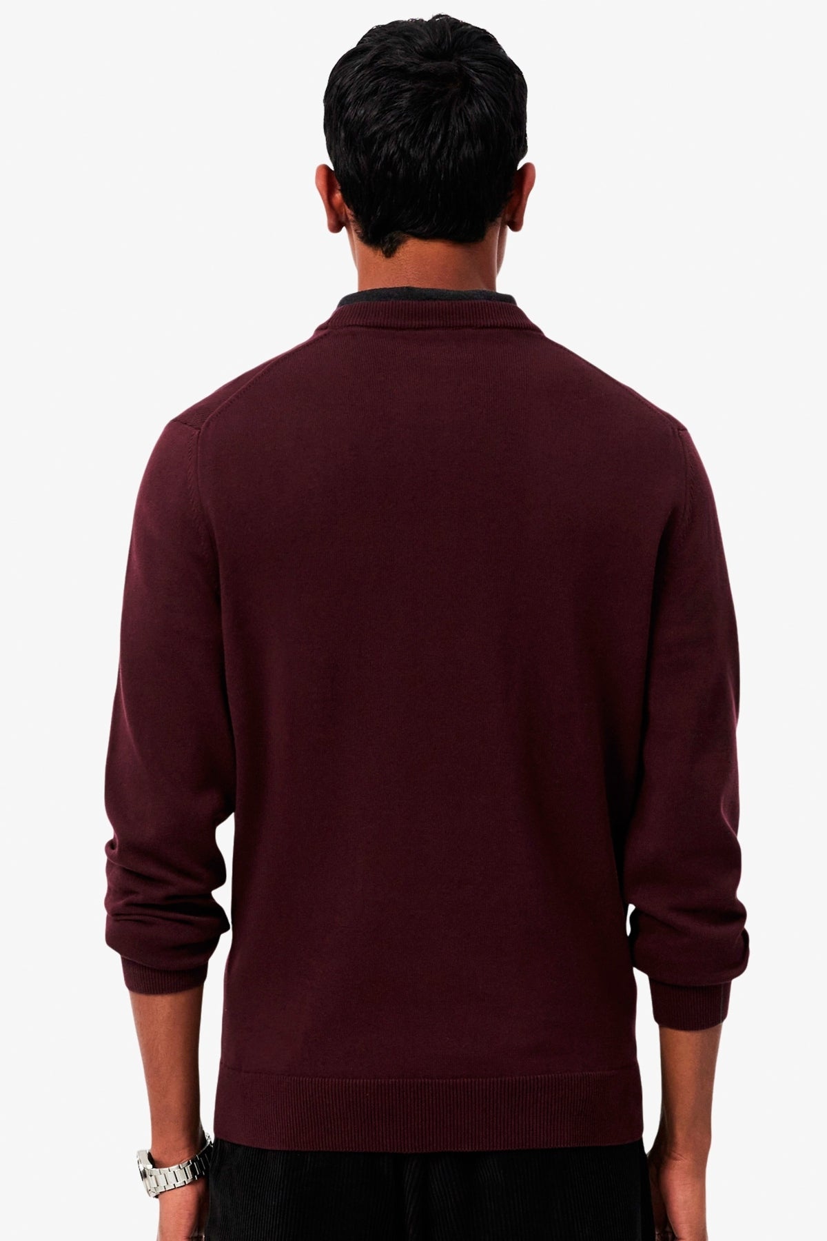LACOSTE AH1985 CREWNECKS SWEATERS en color BURDEOS (2)