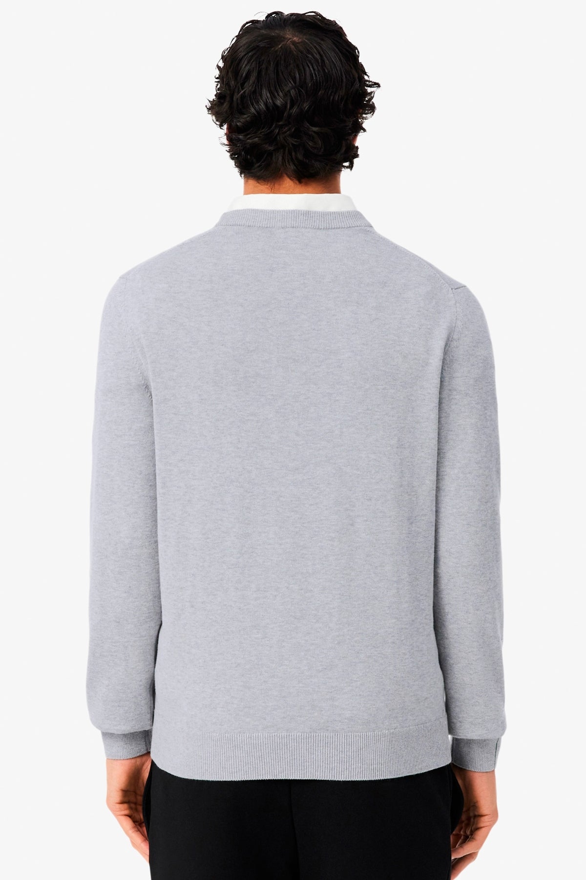 LACOSTE AH1985 CREWNECKS SWEATERS en color GRIS (2)