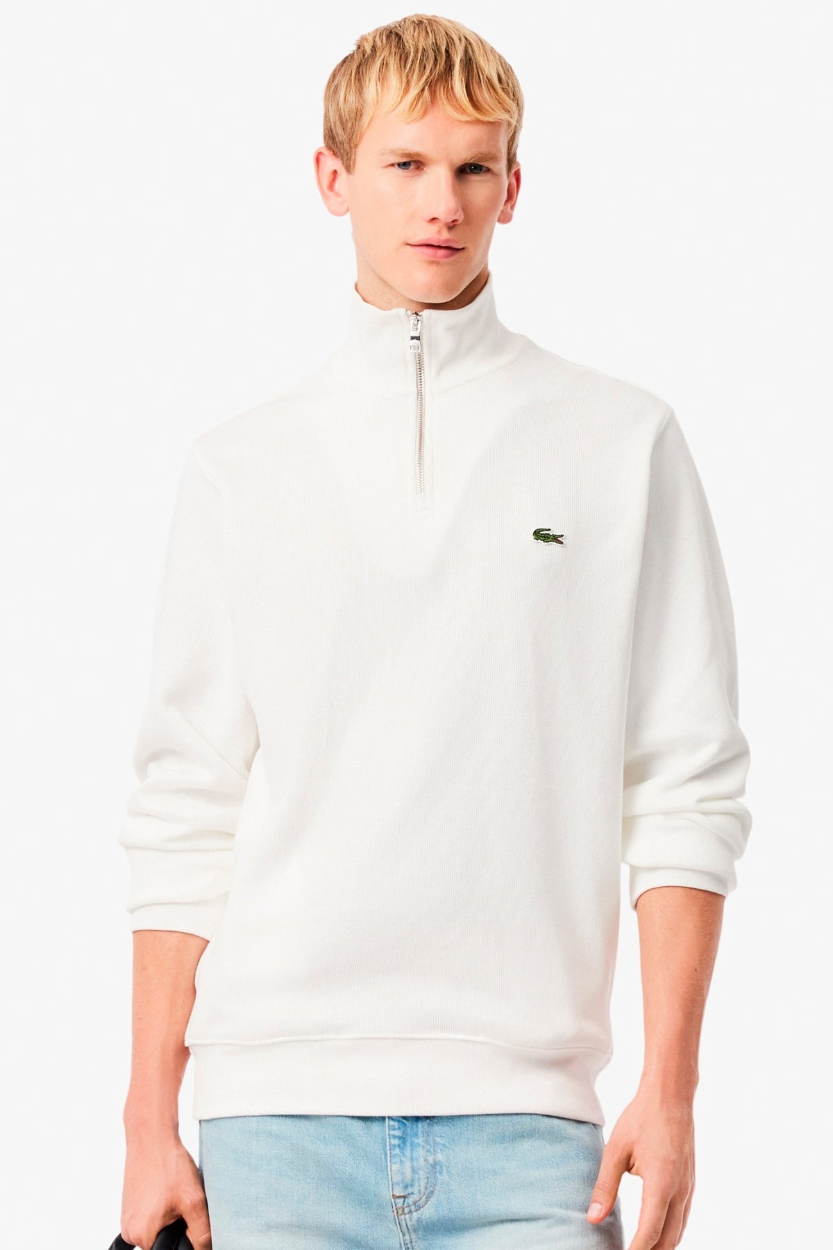 LACOSTE SH1927 HALF ZIP SWEATSHIRTS en color BLANCO (1)