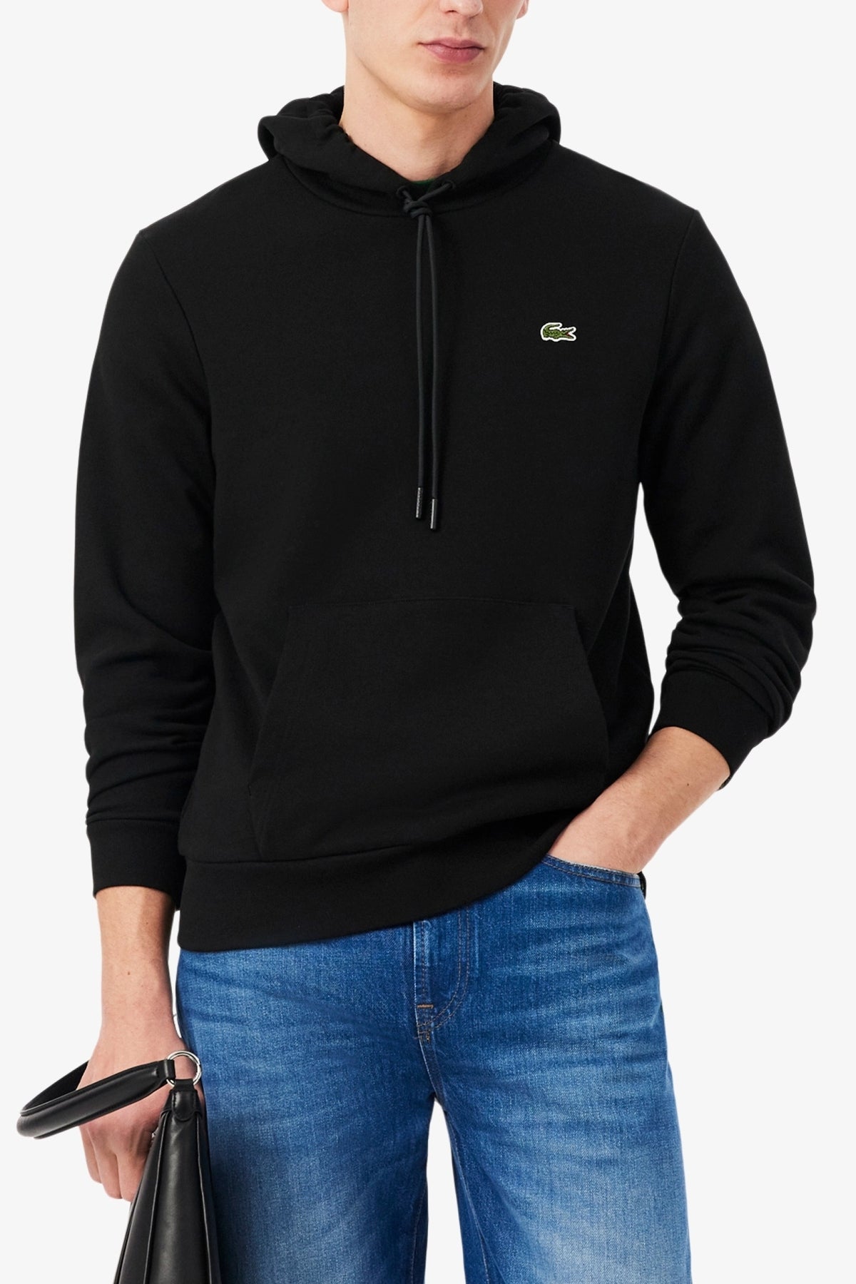 LACOSTE SH9839 SWEATSHIRTS CAPUCHE HOM en color NEGRO (1)