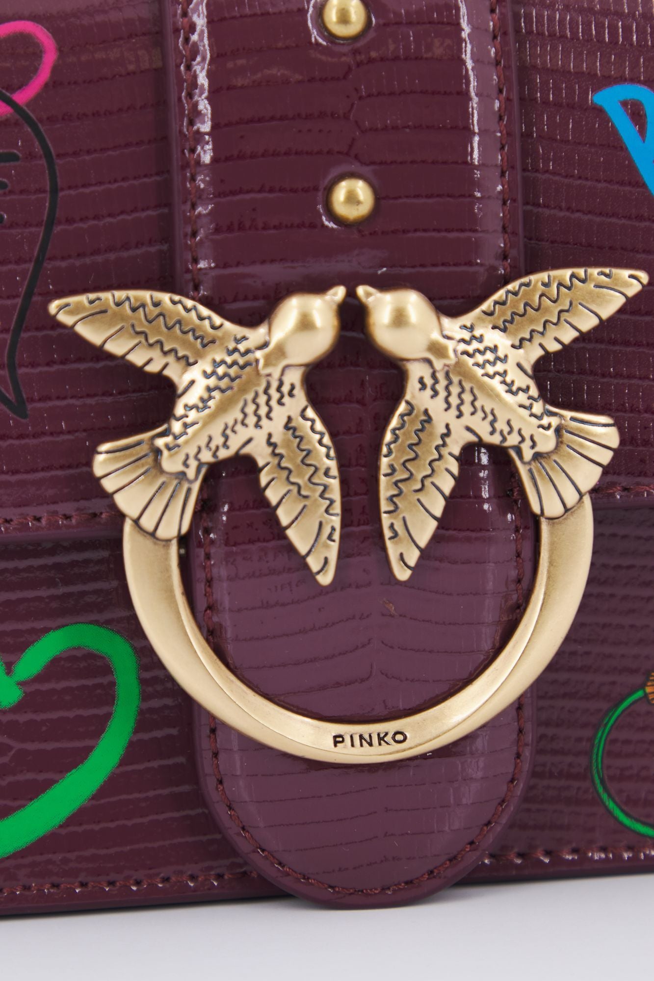 PINKO  LOVE MINI ICON STREET en color BURDEOS (4)
