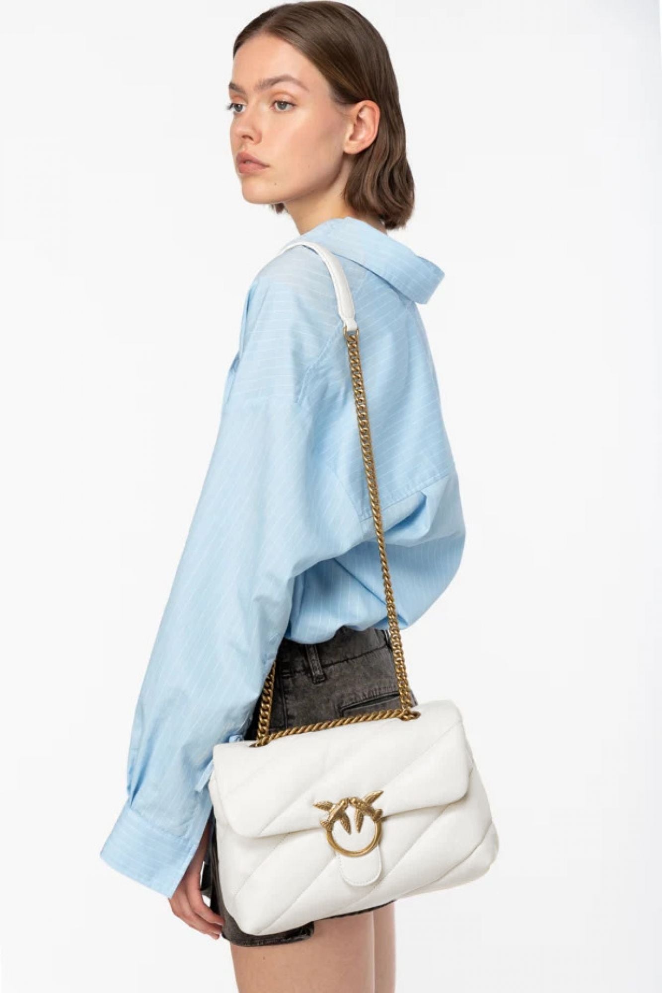 PINKO LOVE PUFF CLASSIC CL SH en color GRIS (2)