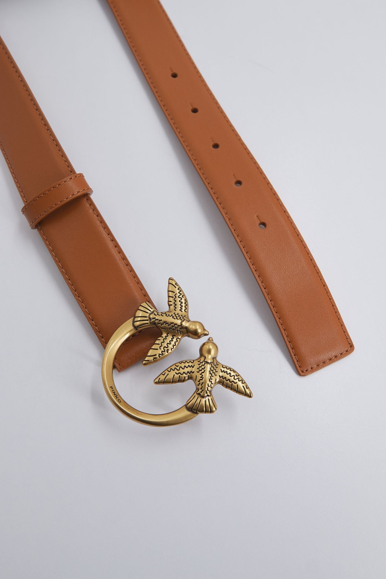 PINKO LOVE BERRY H3 BELT VITE en color MARRON (4)