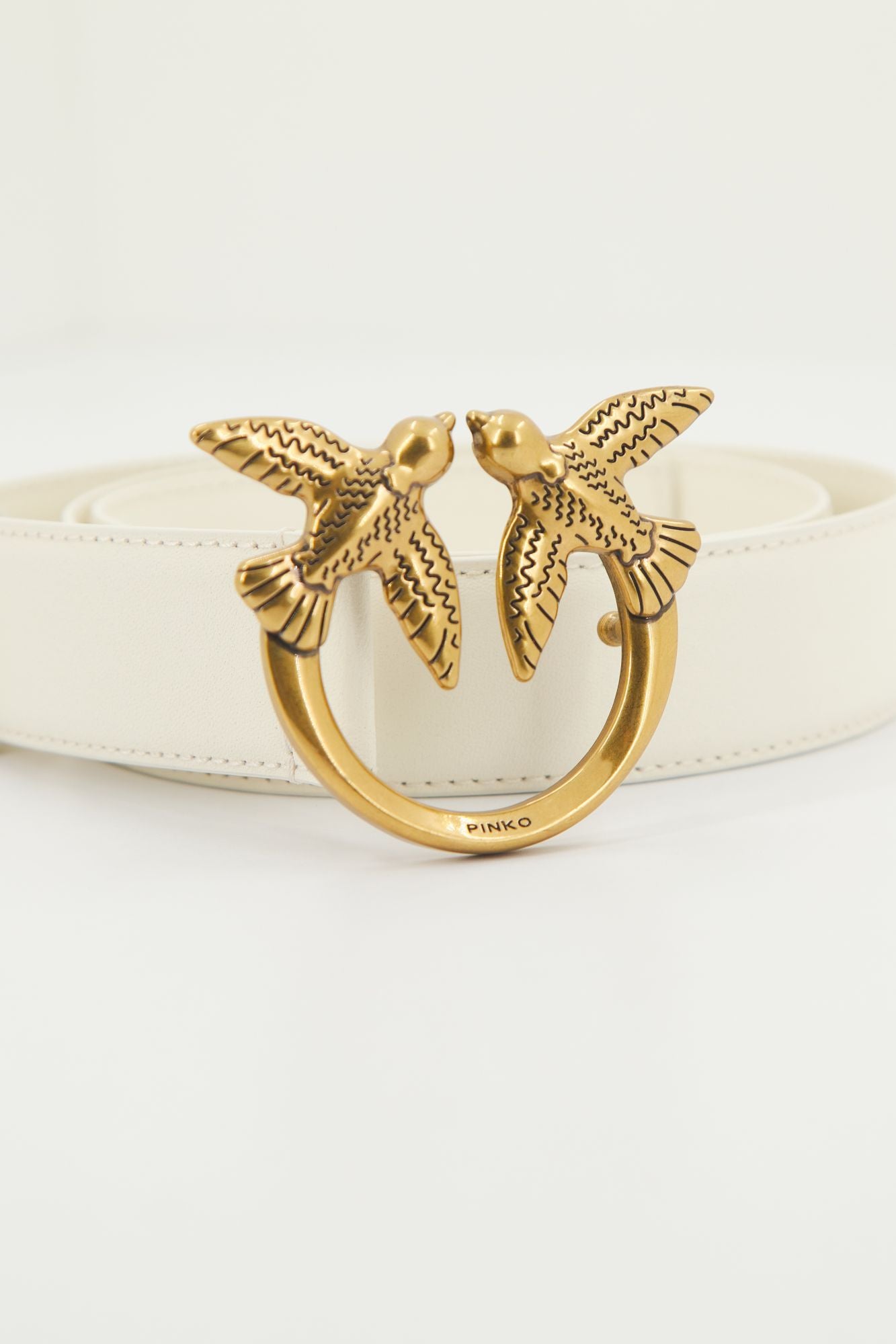 PINKO LOVE BERRY H3 BELT VITE en color BLANCO (3)