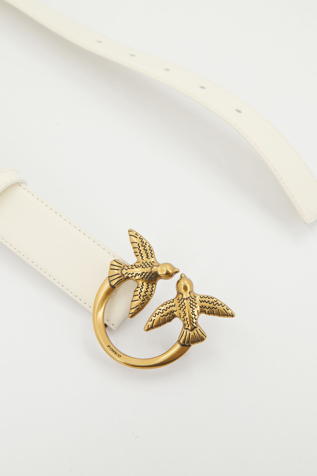 PINKO LOVE BERRY H3 BELT VITE en color BLANCO (4)