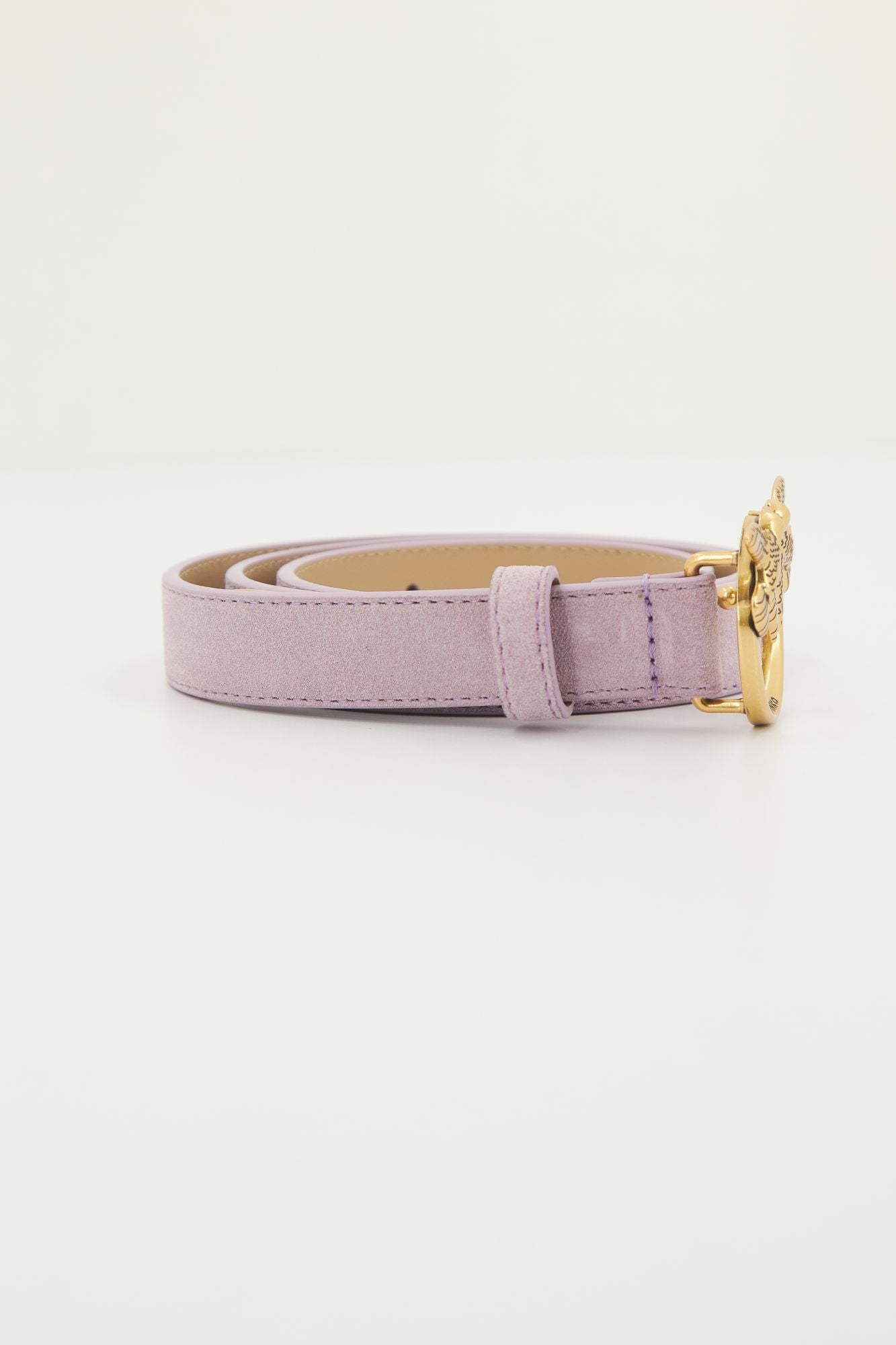 PINKO  LOVE BERRY H2 BELT SUED en color VIOLETA (2)