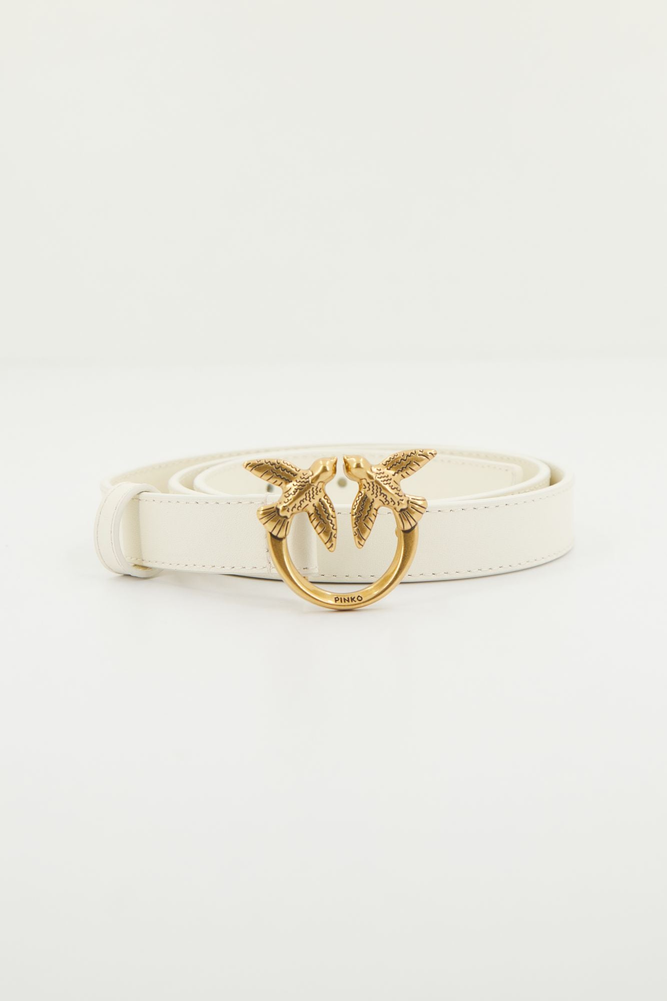 PINKO LOVE BERRY H2 BELT VITE en color BLANCO (1)