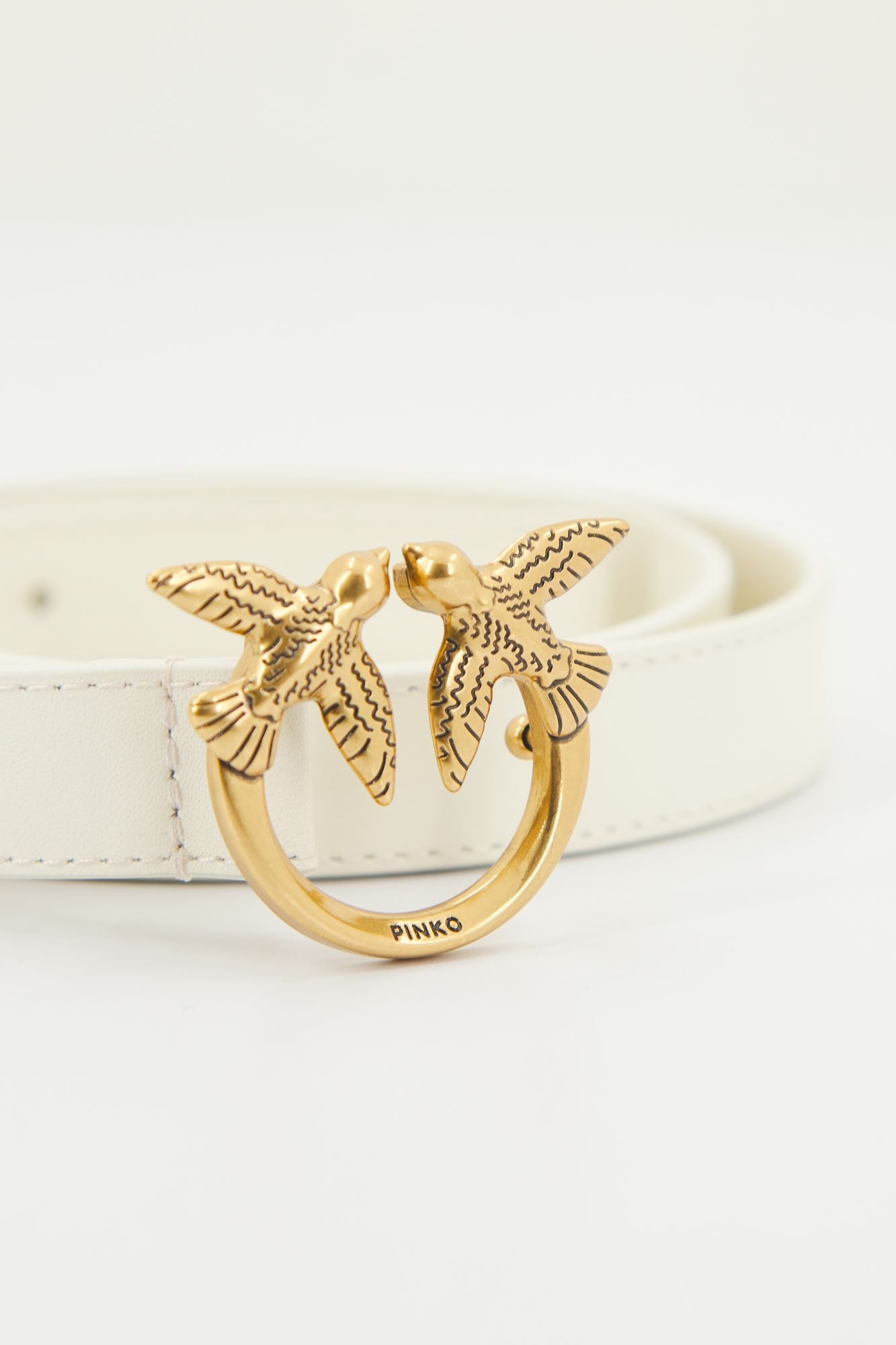 PINKO LOVE BERRY H2 BELT VITE en color BLANCO (3)