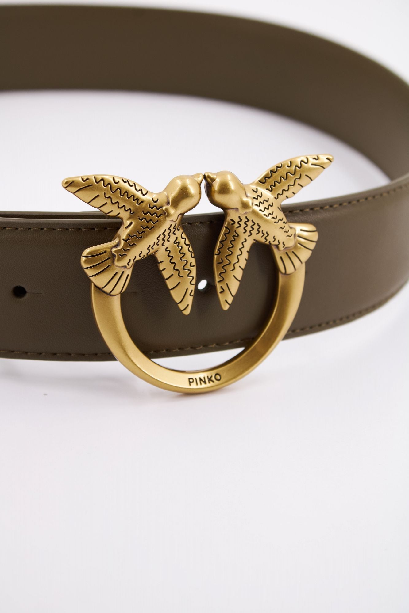 PINKO LOVE BERRY H4 BELT VITE en color VERDE (4)