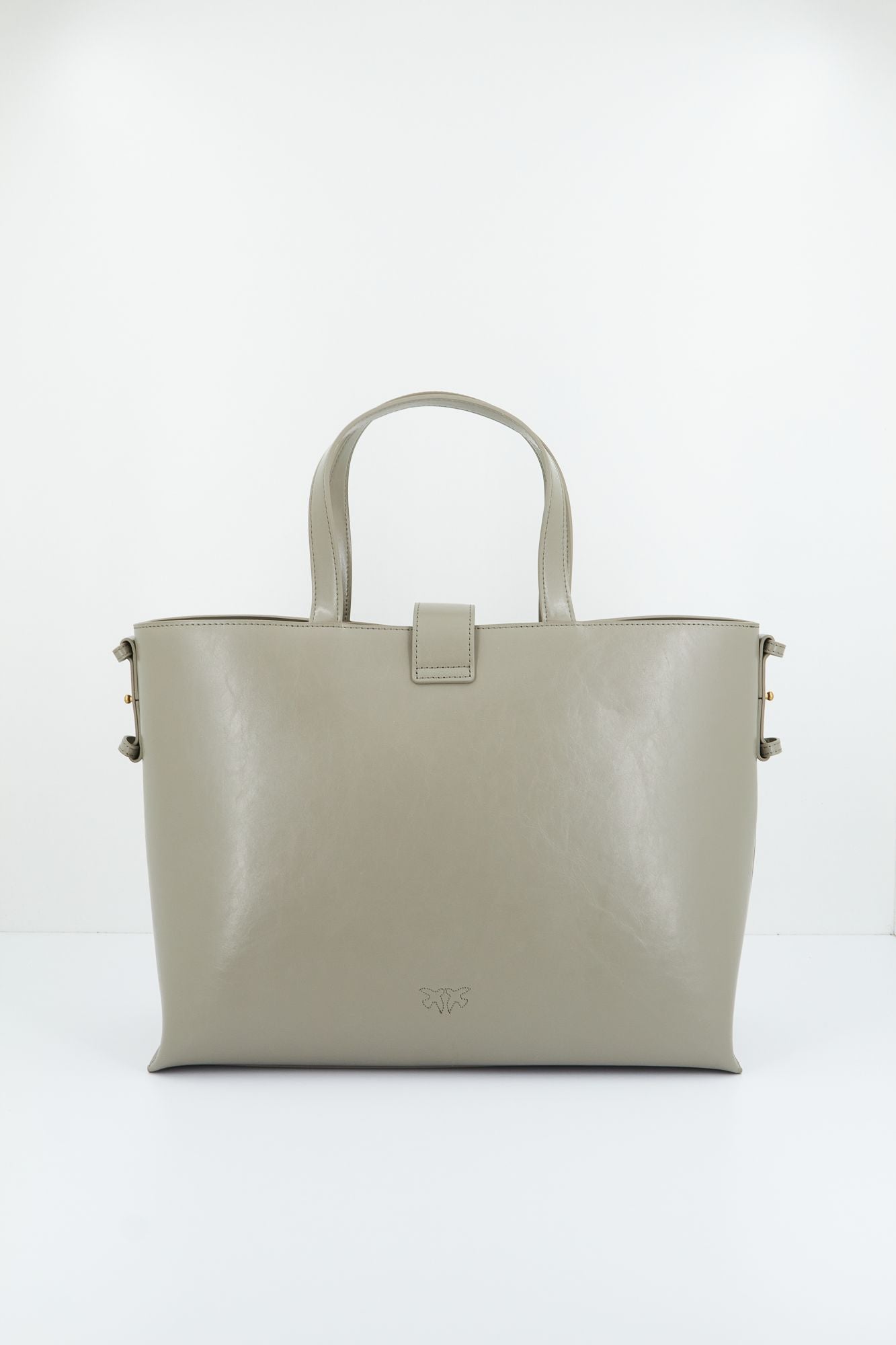 PINKO BRIOCHE SHOPPER VITELLO en color GRIS (3)