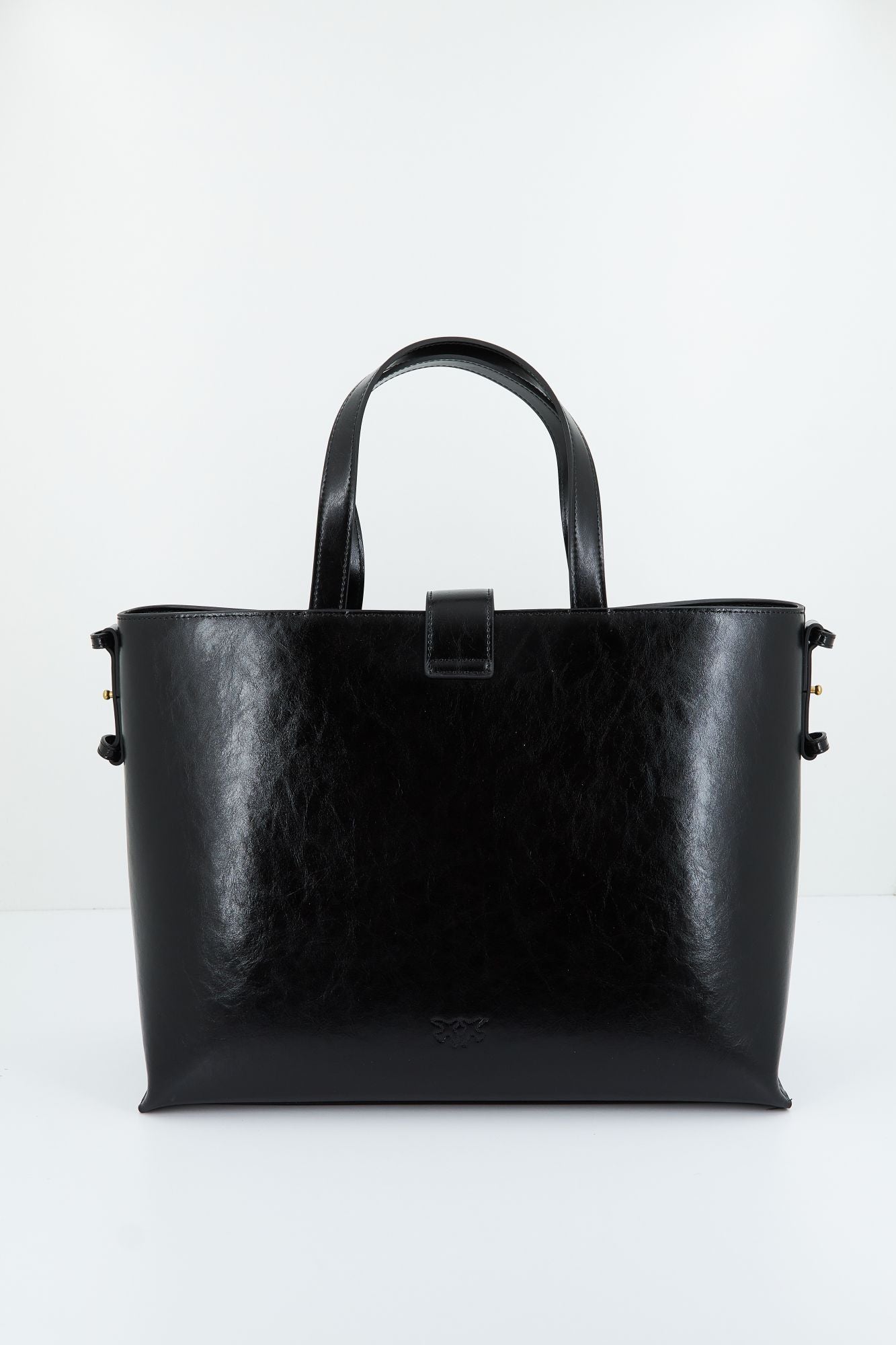 PINKO BRIOCHE SHOPPER VITELLO en color NEGRO (3)