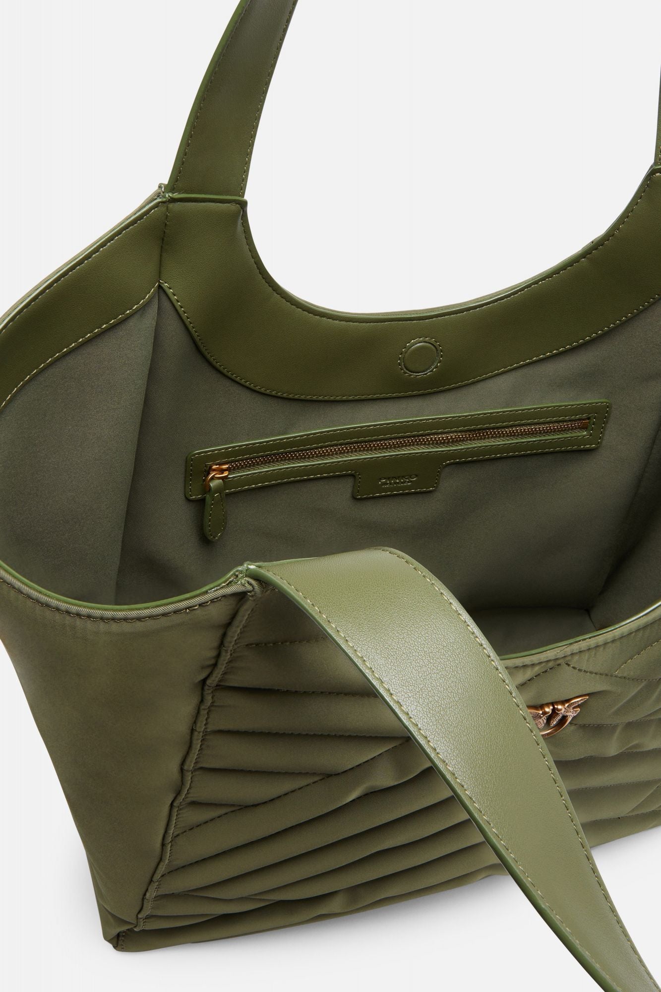 PINKO TOTE BAG PUZZLE RECYCLE en color VERDE (4)