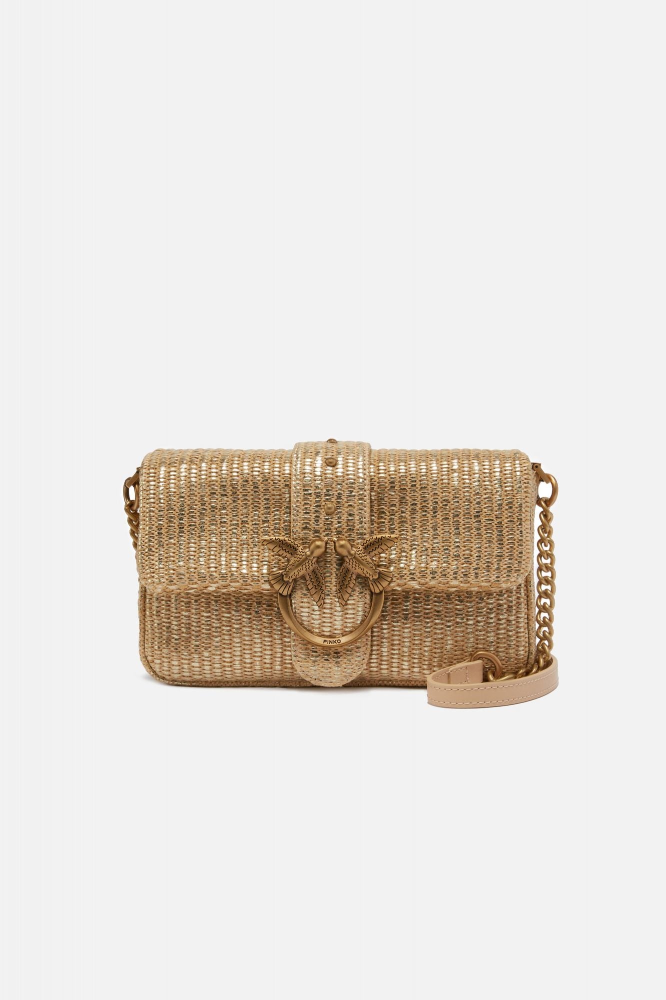 PINKO LOVE ONE MINI SLOUCHY FL en color ORO (1)