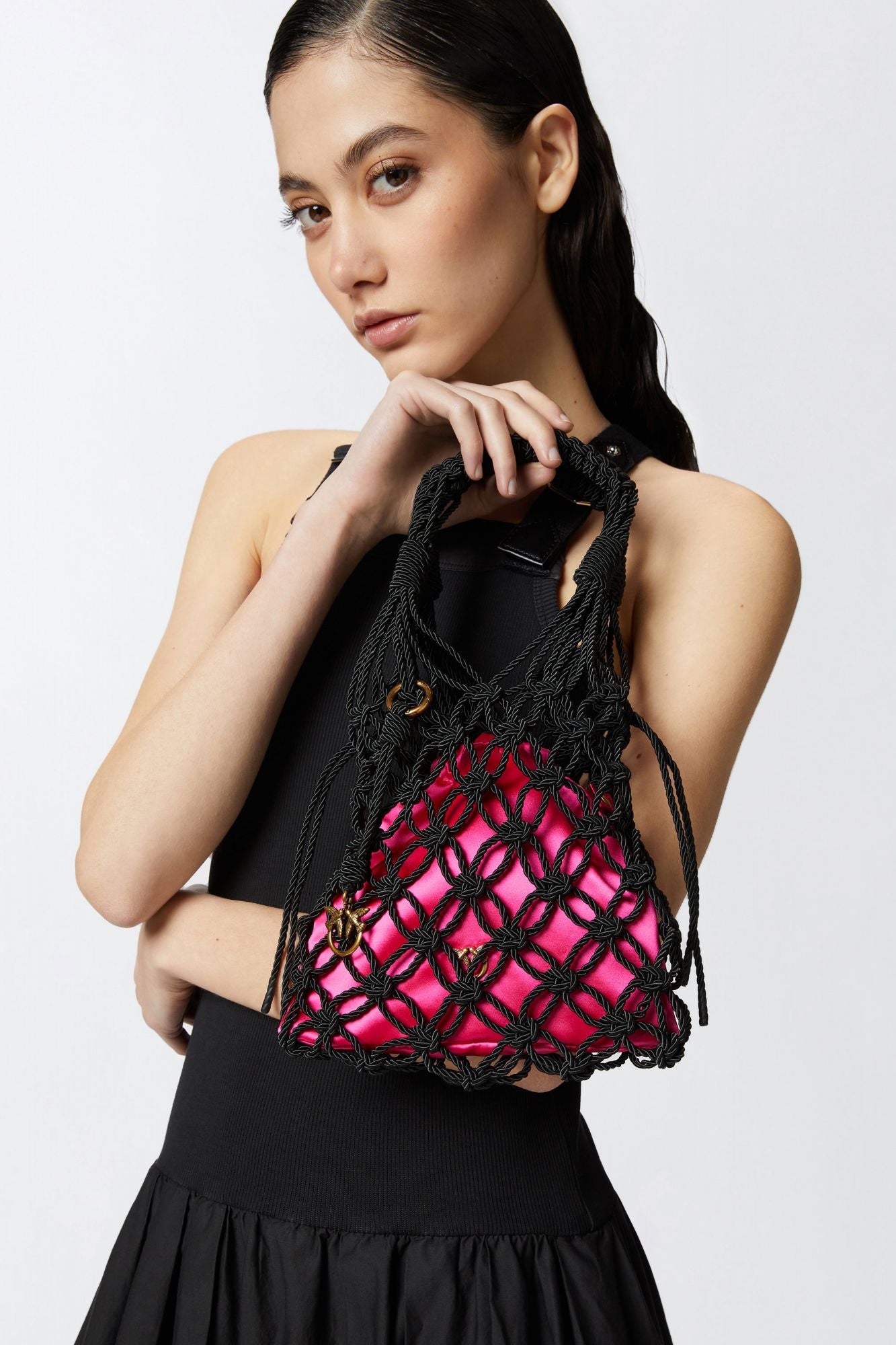 PINKO HANDBAG MINI en color NEGRO (4)