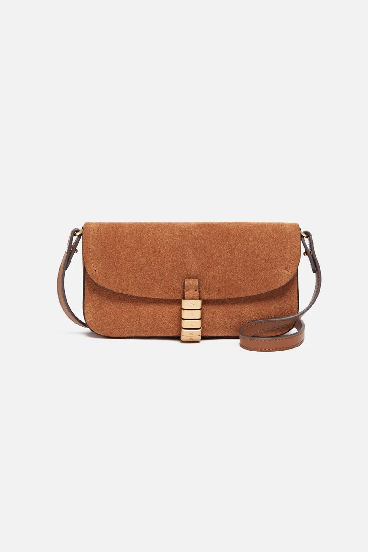 PINKO  SADDLE FLAT SUEDE  en color MARRON (1)
