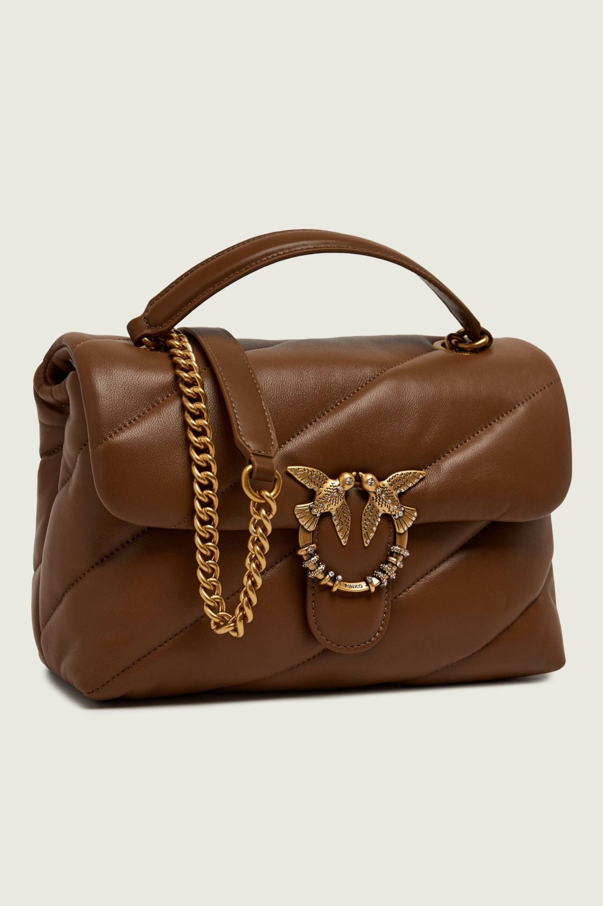 PINKO 107057 A0F2 PUFF CLASSIC NEW BUCKLE en color MARRON (4)