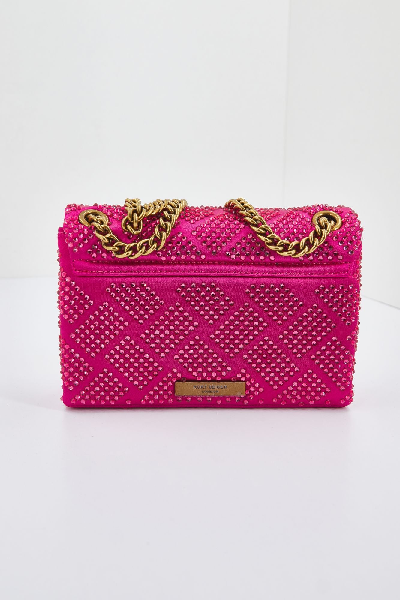KURT GEIGER LONDON FABRIC MINI KENSINGTON en color ROSA (3)