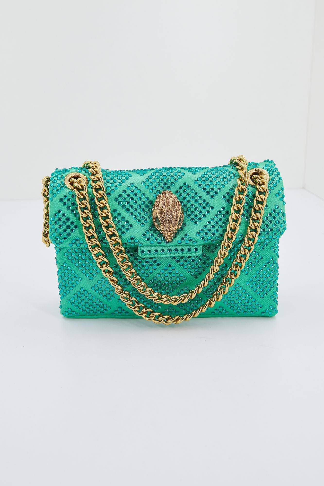 KURT GEIGER LONDON  FABRIC MINI KENSINGTON en color VERDE (1)