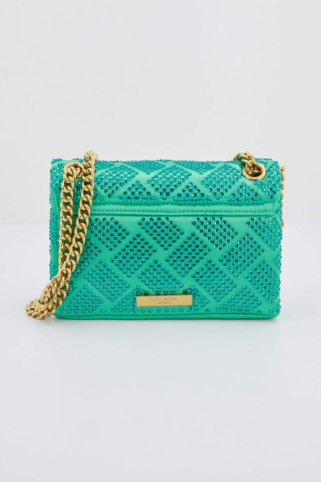 KURT GEIGER LONDON  FABRIC MINI KENSINGTON en color VERDE (3)
