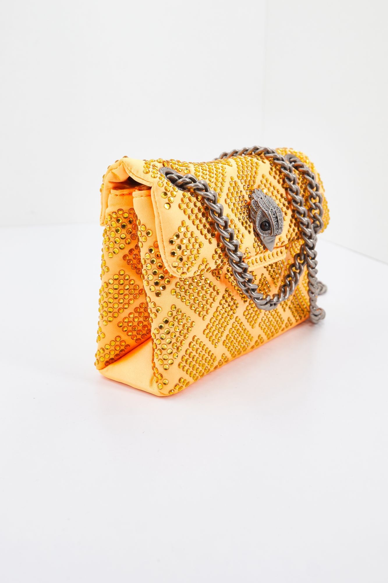 KURT GEIGER LONDON FABRIC MINI KENSINGTON en color NARANJA (2)