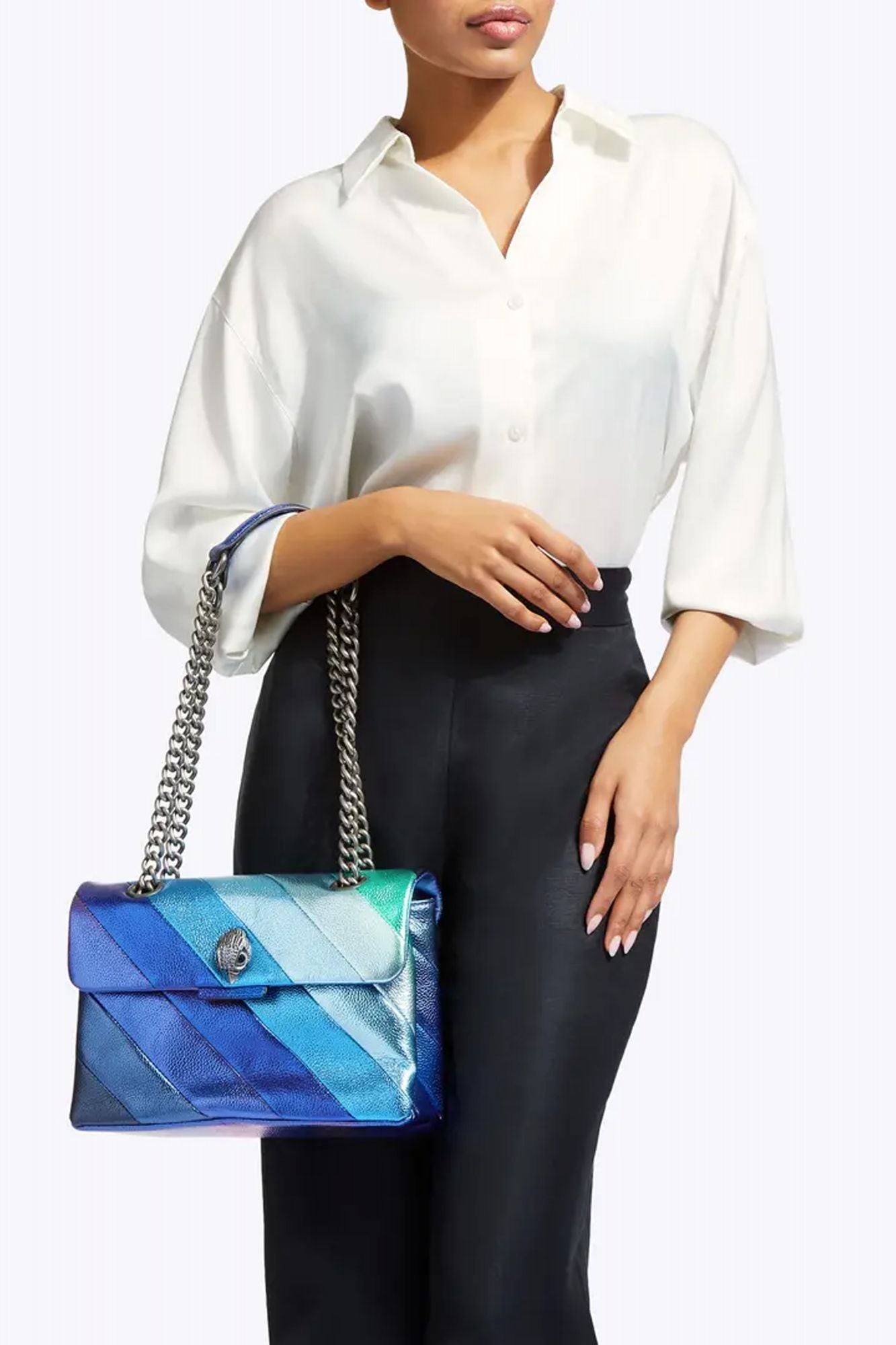 KURT GEIGER LONDON KENSINGTON LEATHER en color AZUL (2)