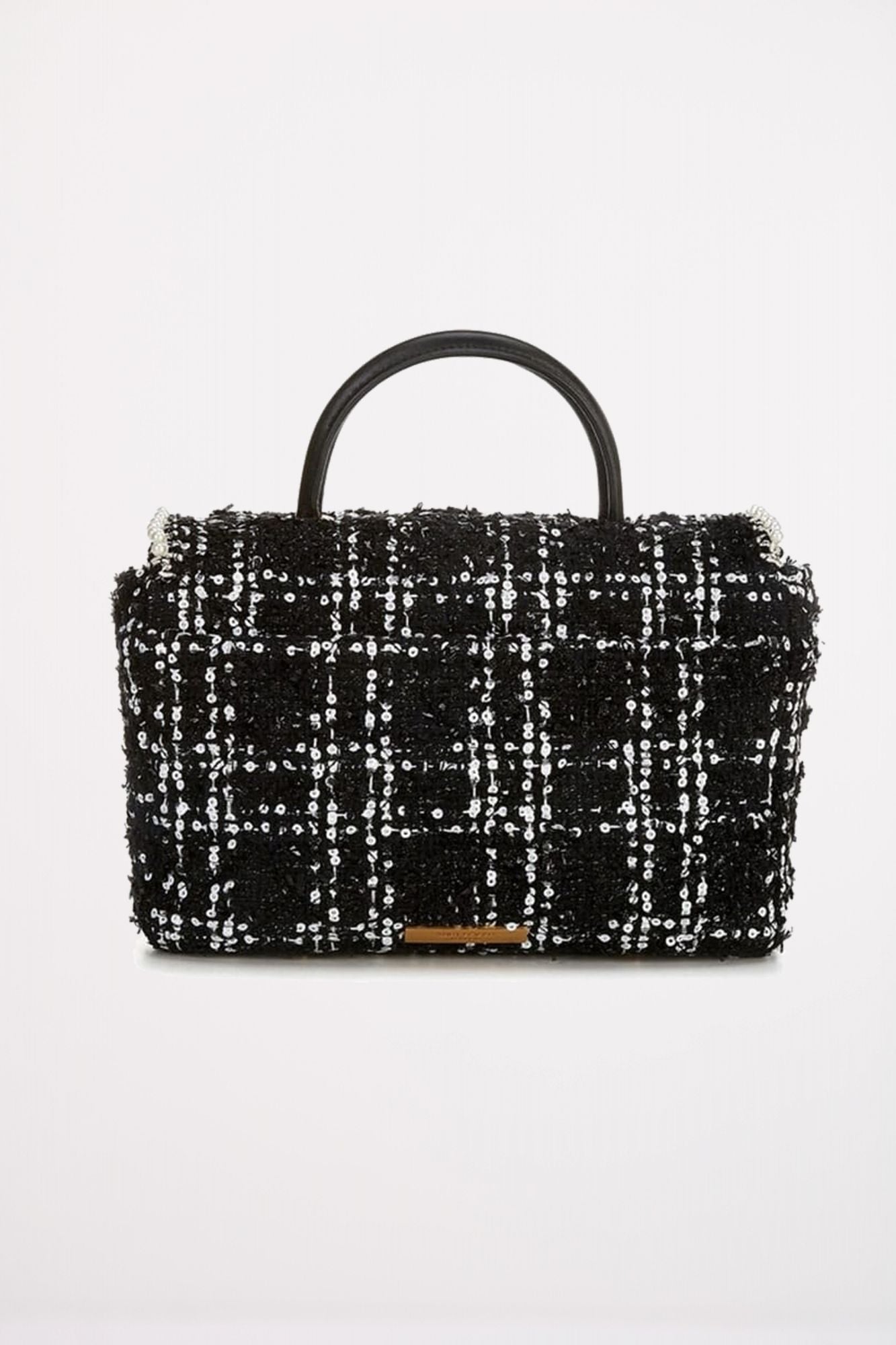 KURT GEIGER LONDON TWEED HANDLE KENSINGTON en color NEGRO (3)