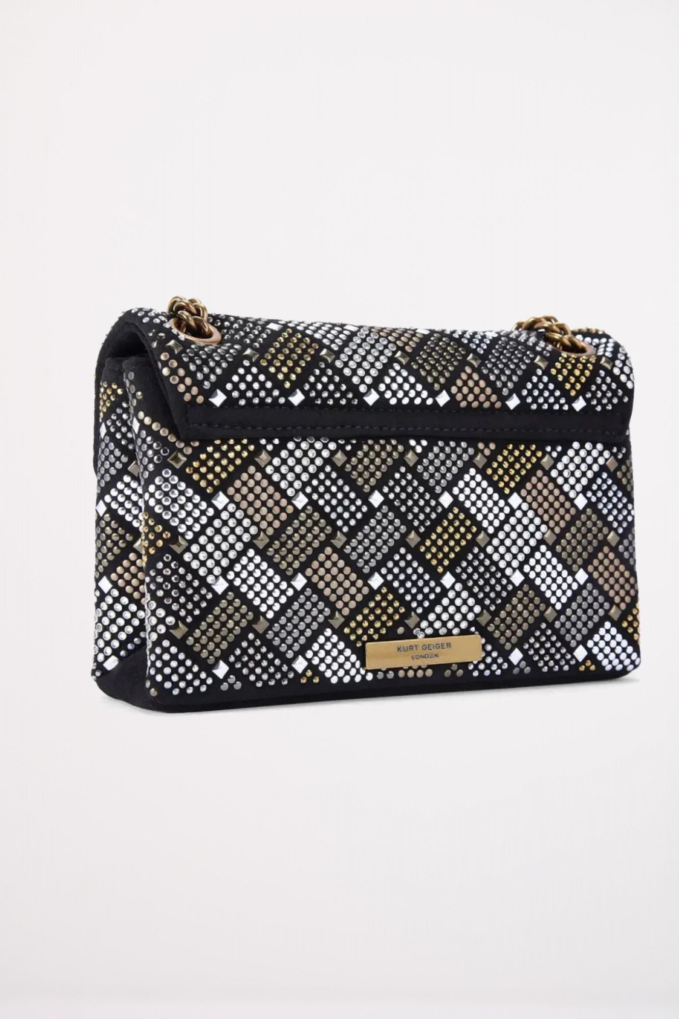 KURT GEIGER LONDON FABRIC MINI KENSINGTON en color NEGRO (3)