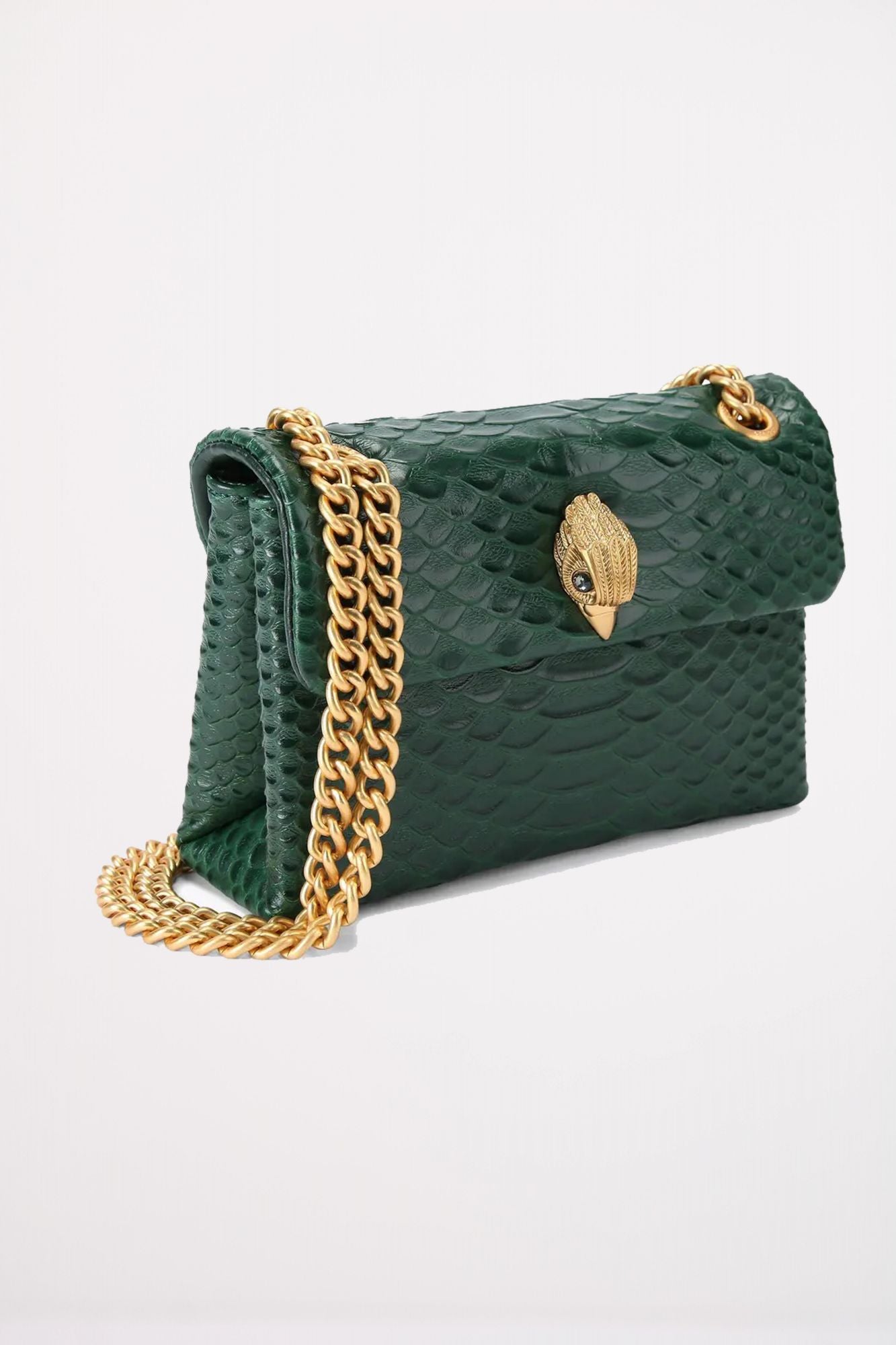 KURT GEIGER LONDON LEATHER MINI KENSINGTON en color VERDE (2)