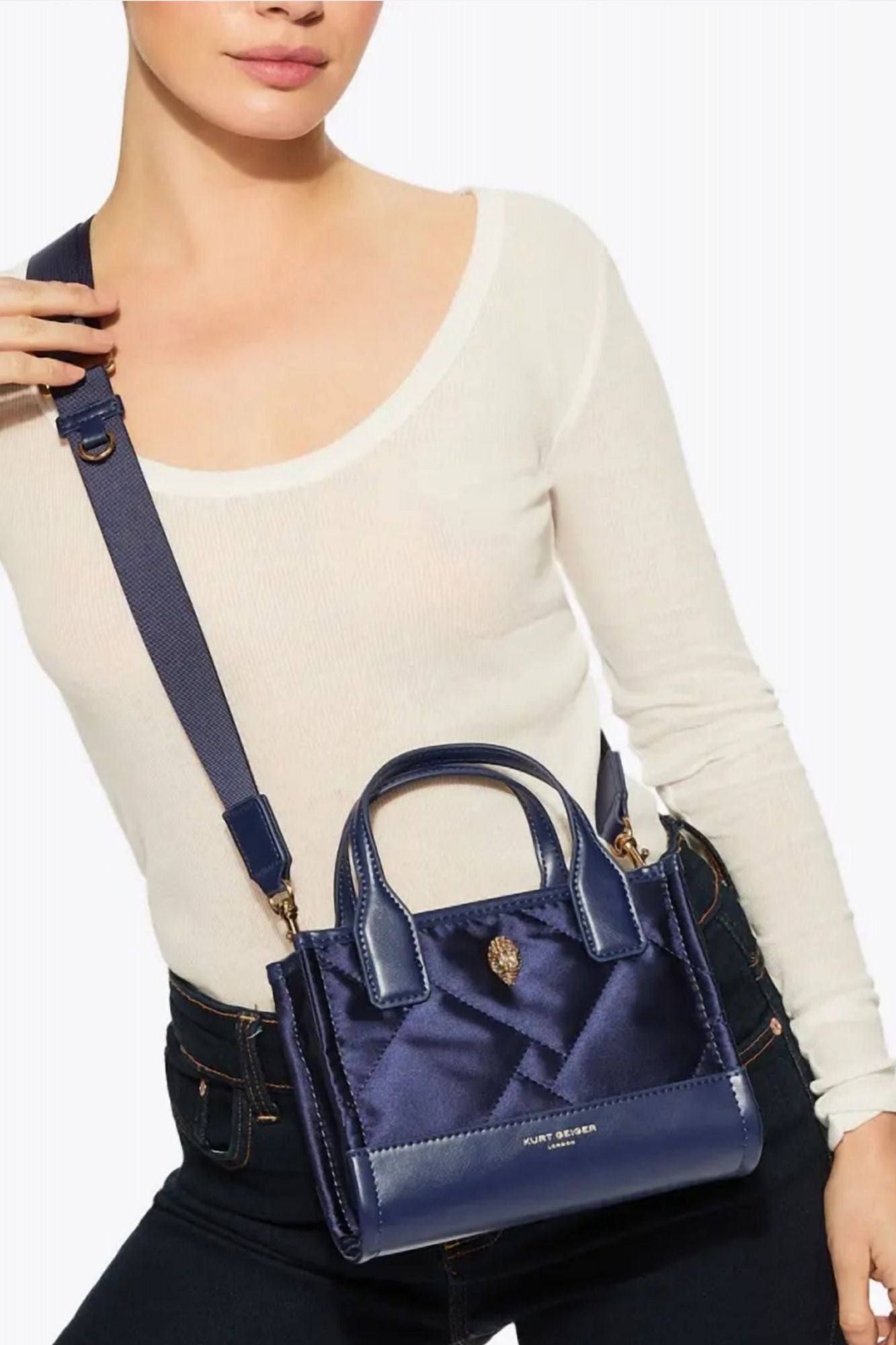 KURT GEIGER LONDON XS RECYCLED SQ SHOPPER en color AZUL (4)