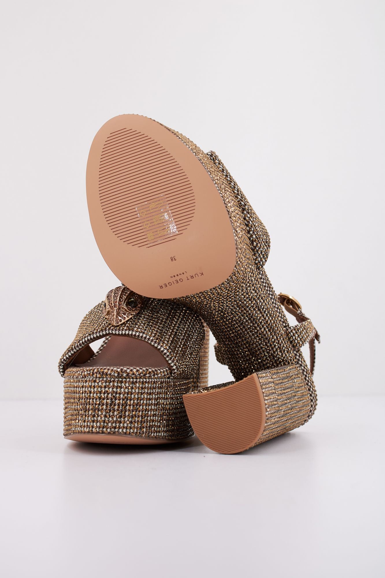 KURT GEIGER LONDON KENSINGTON PLATFORM SDL en color ORO (5)